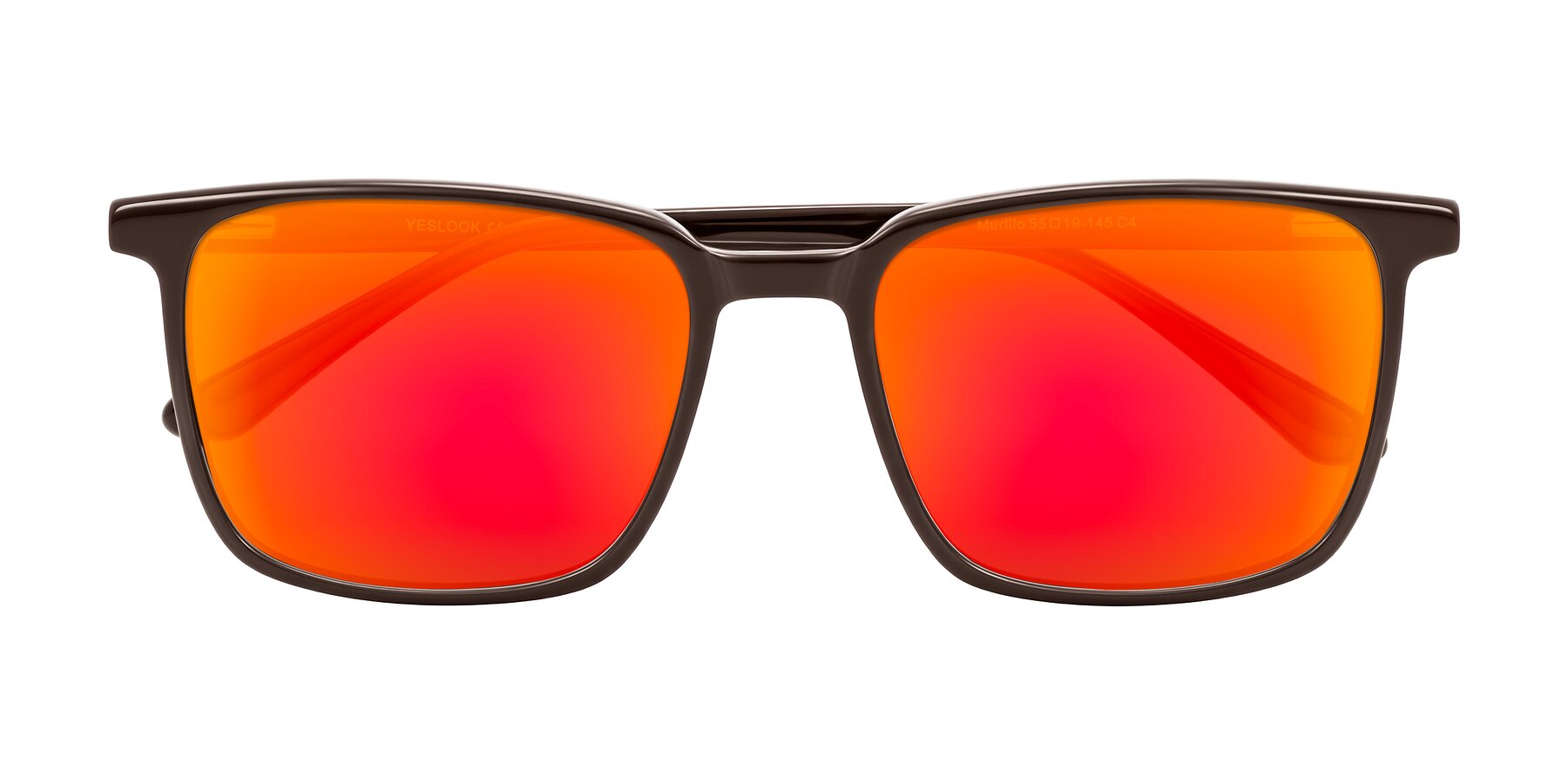 Folded Front of Murillo in Chocolate with Red Gold Mirrored Lenses