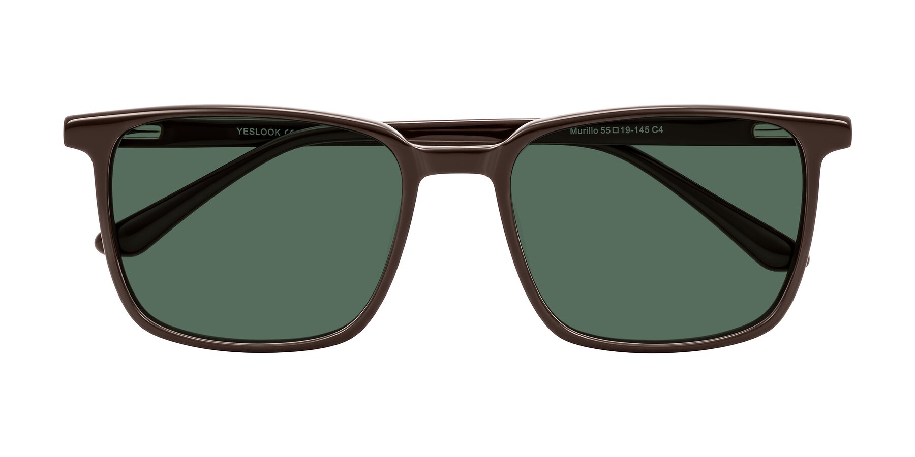 Folded Front of Murillo in Chocolate with Green Polarized Lenses