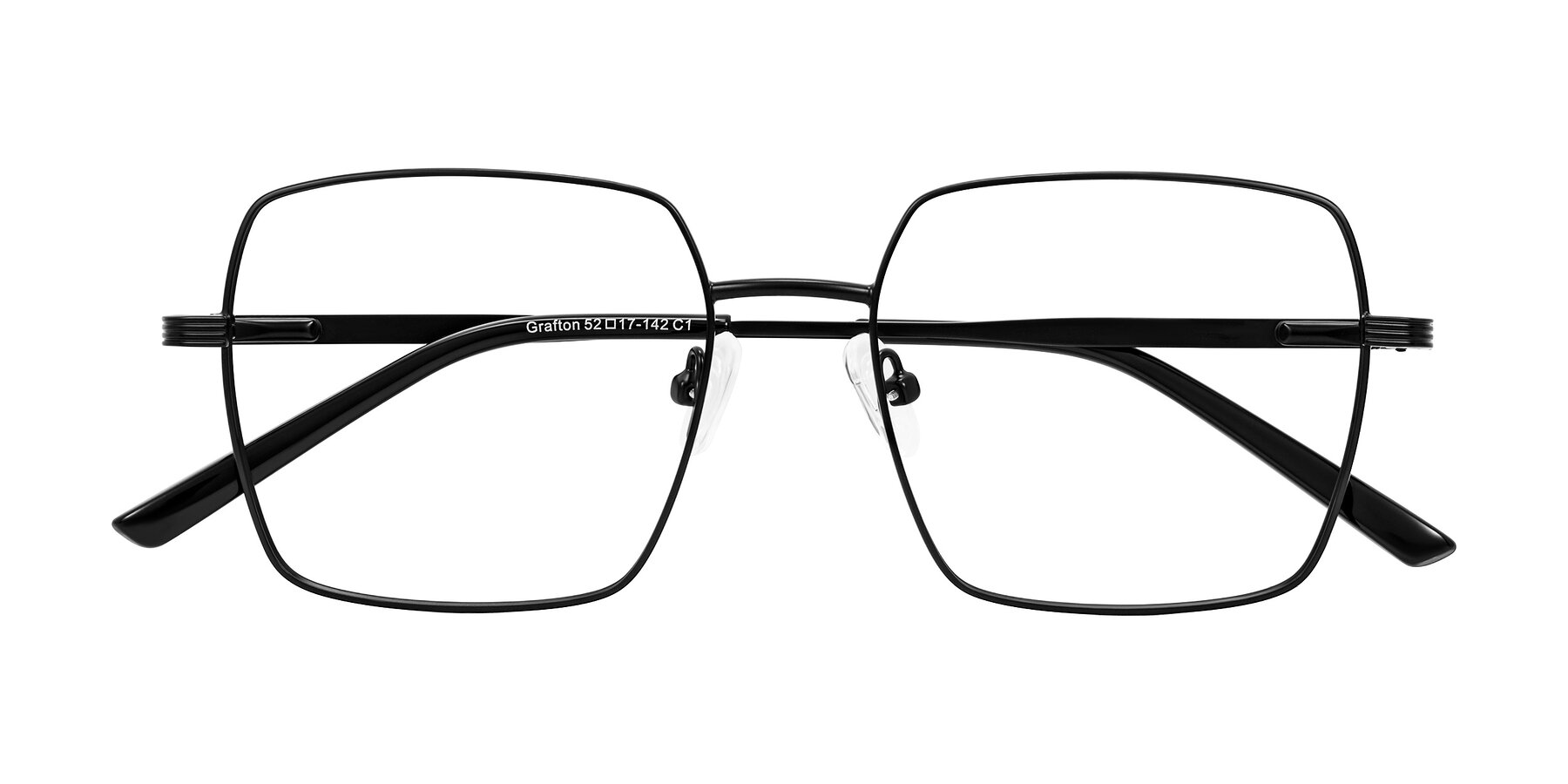Folded Front of Grafton in Matte Black with Clear Blue Light Blocking Lenses