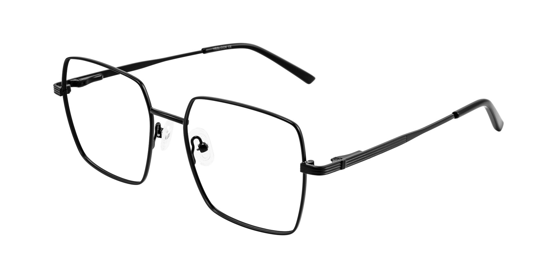 Angle of Grafton in Matte Black with Clear Blue Light Blocking Lenses