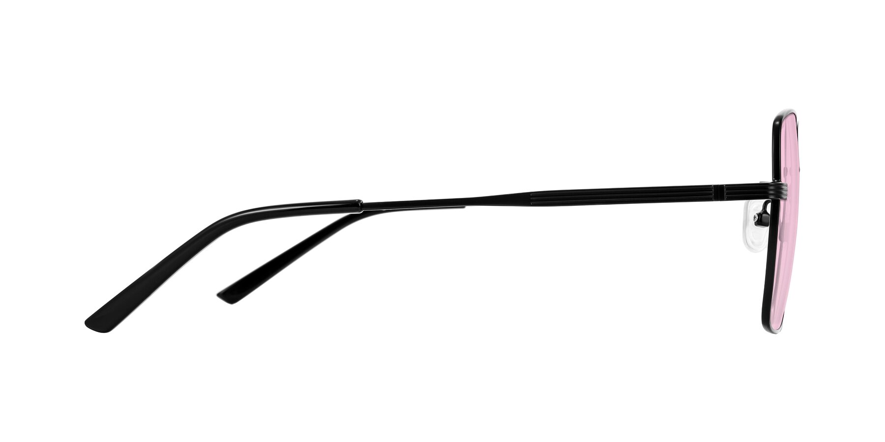 Side of Grafton in Matte Black with Light Pink Tinted Lenses