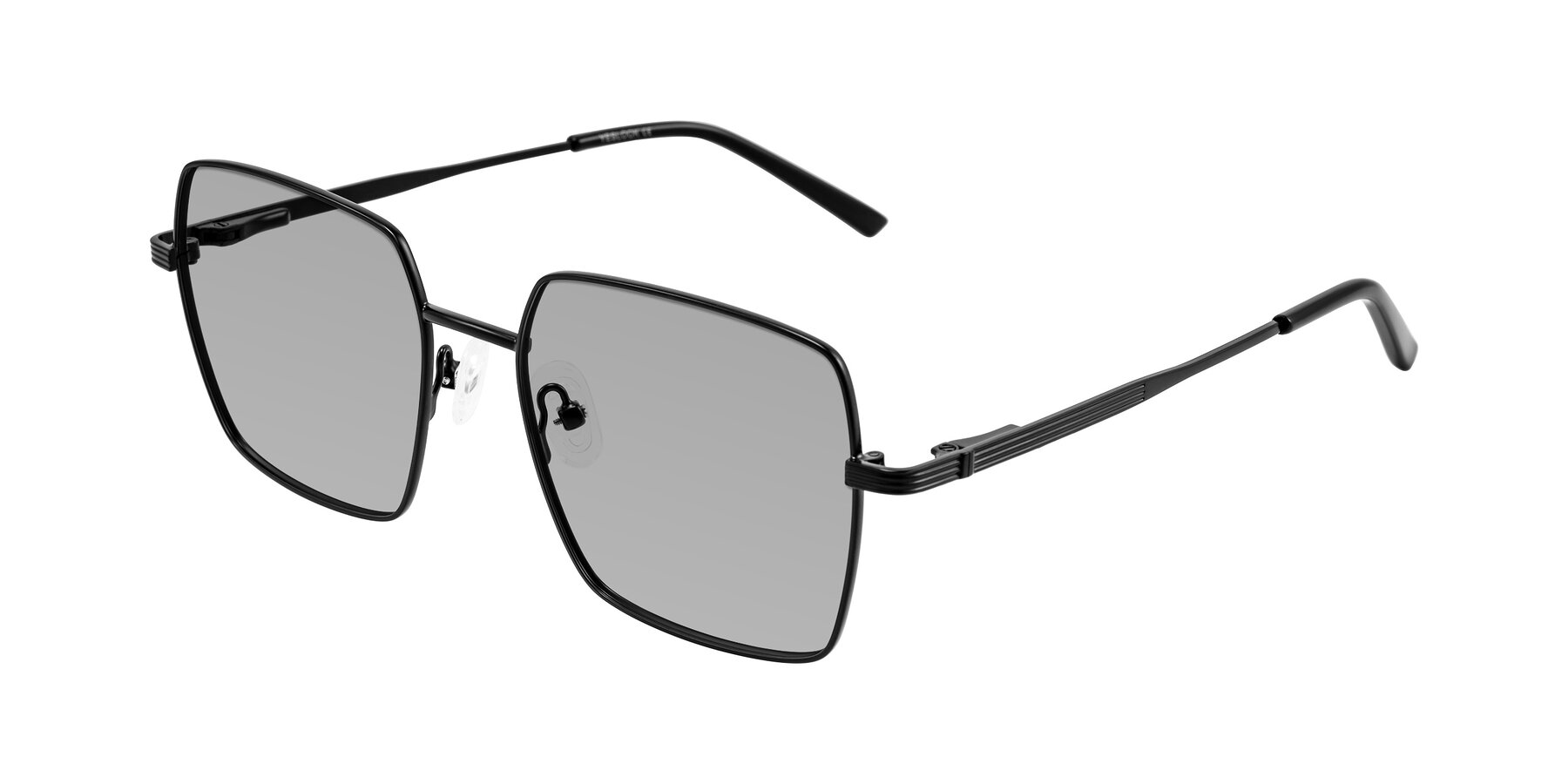 Angle of Grafton in Matte Black with Light Gray Tinted Lenses