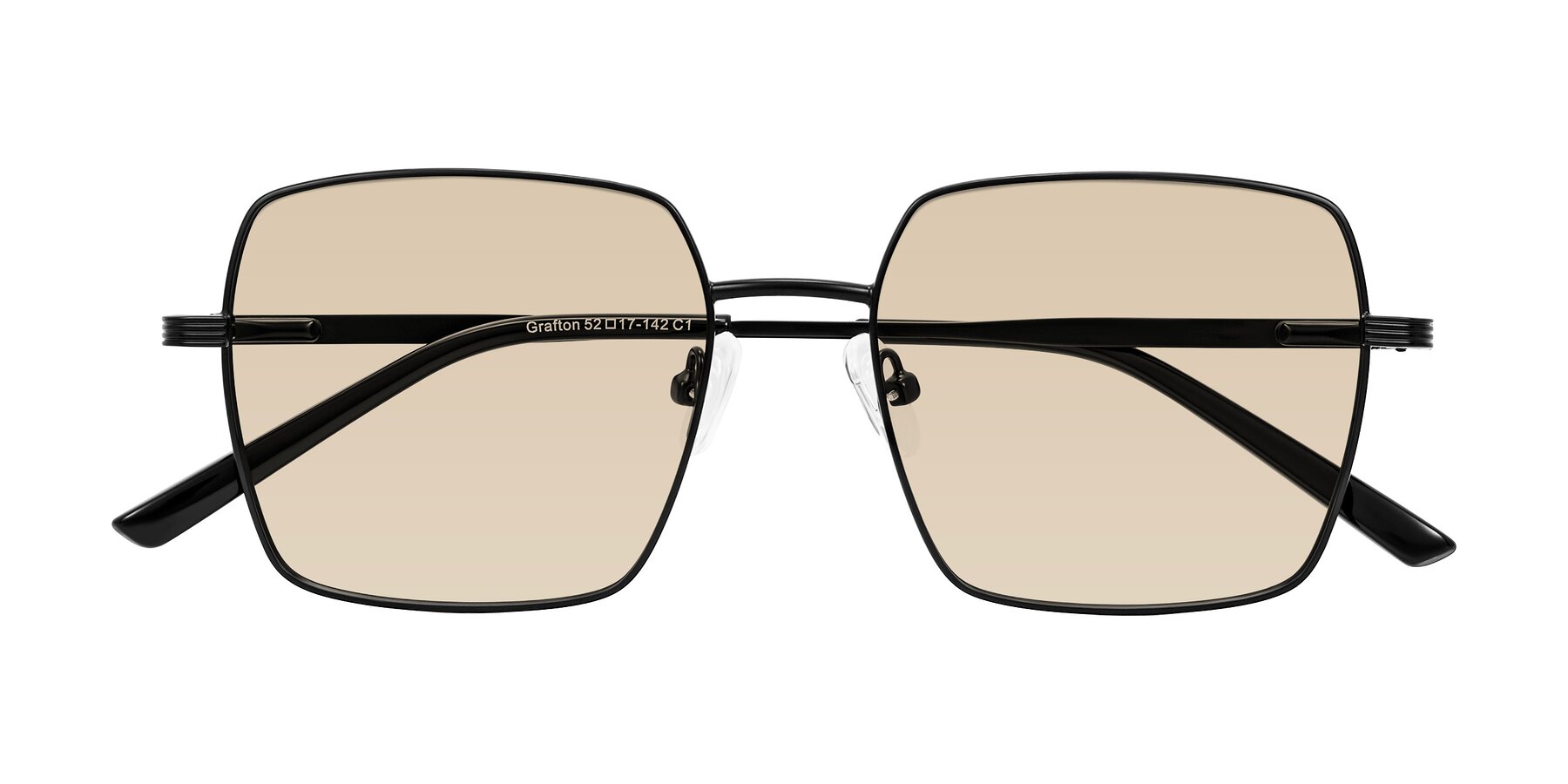 Folded Front of Grafton in Matte Black with Light Brown Tinted Lenses