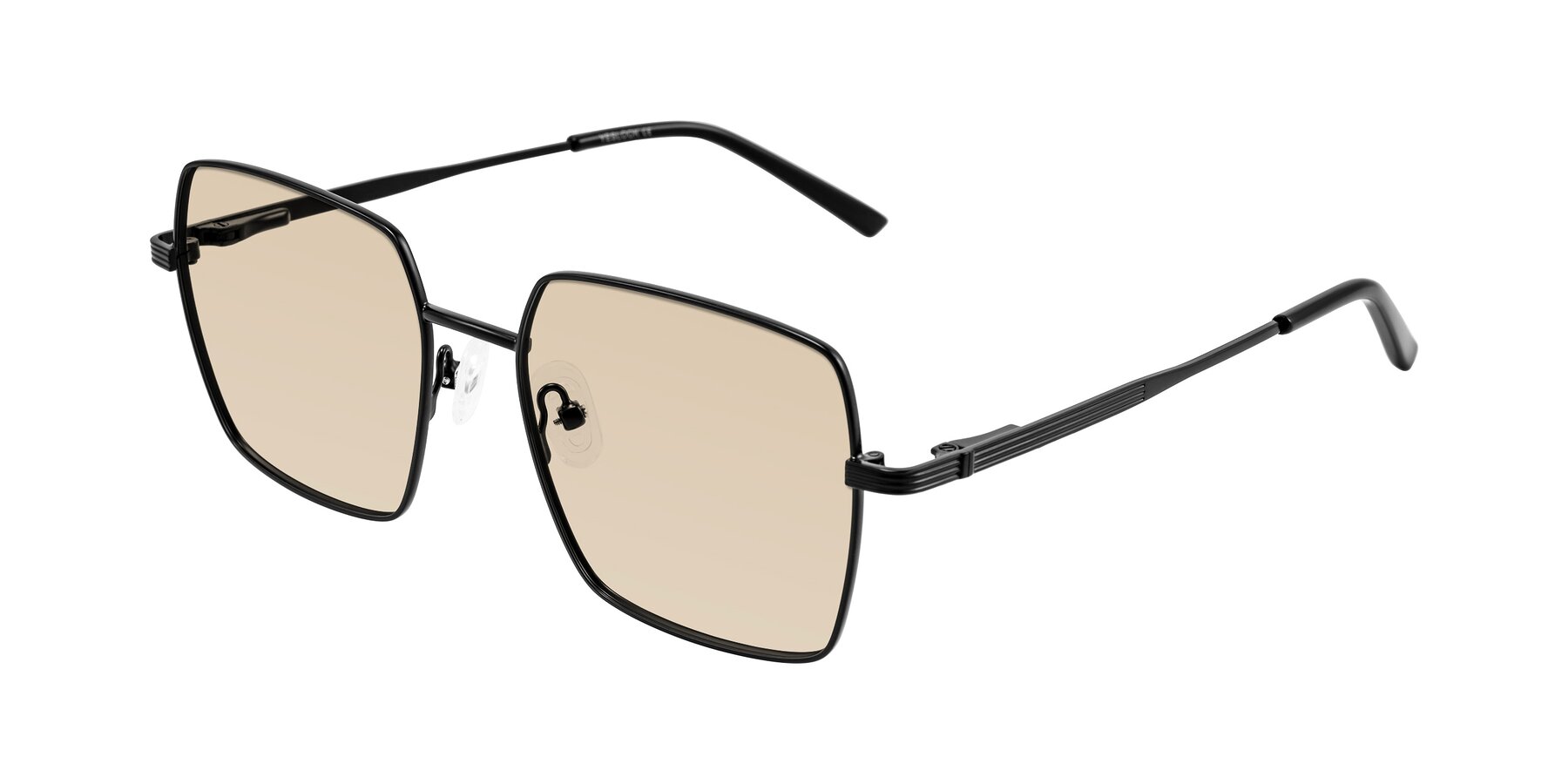 Angle of Grafton in Matte Black with Light Brown Tinted Lenses