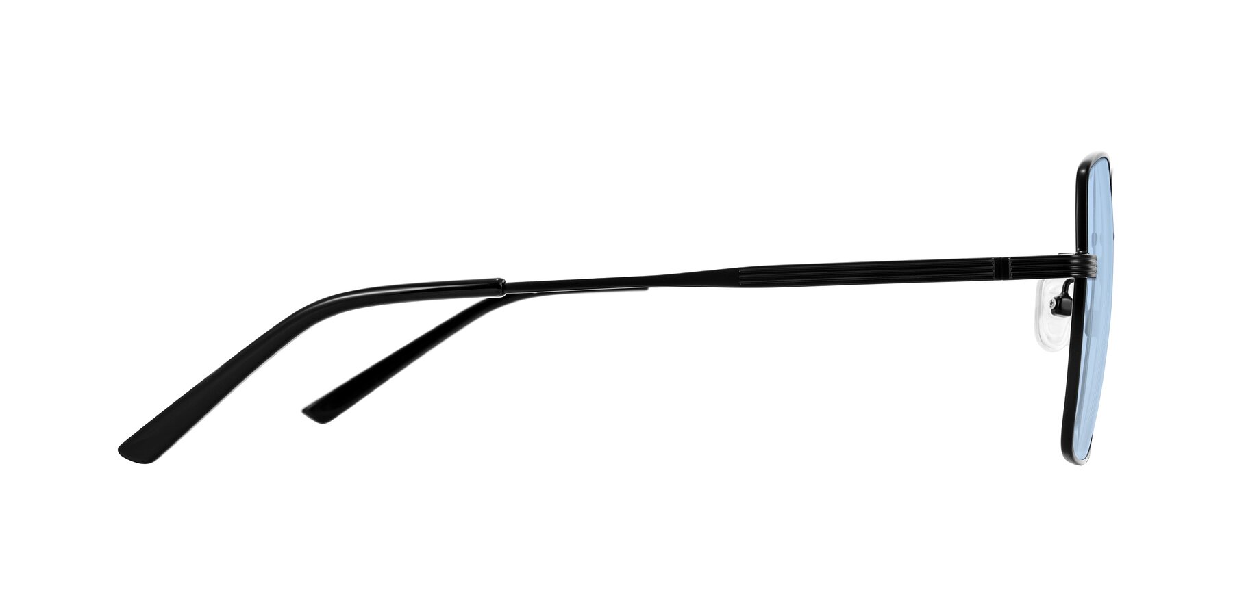 Side of Grafton in Matte Black with Light Blue Tinted Lenses