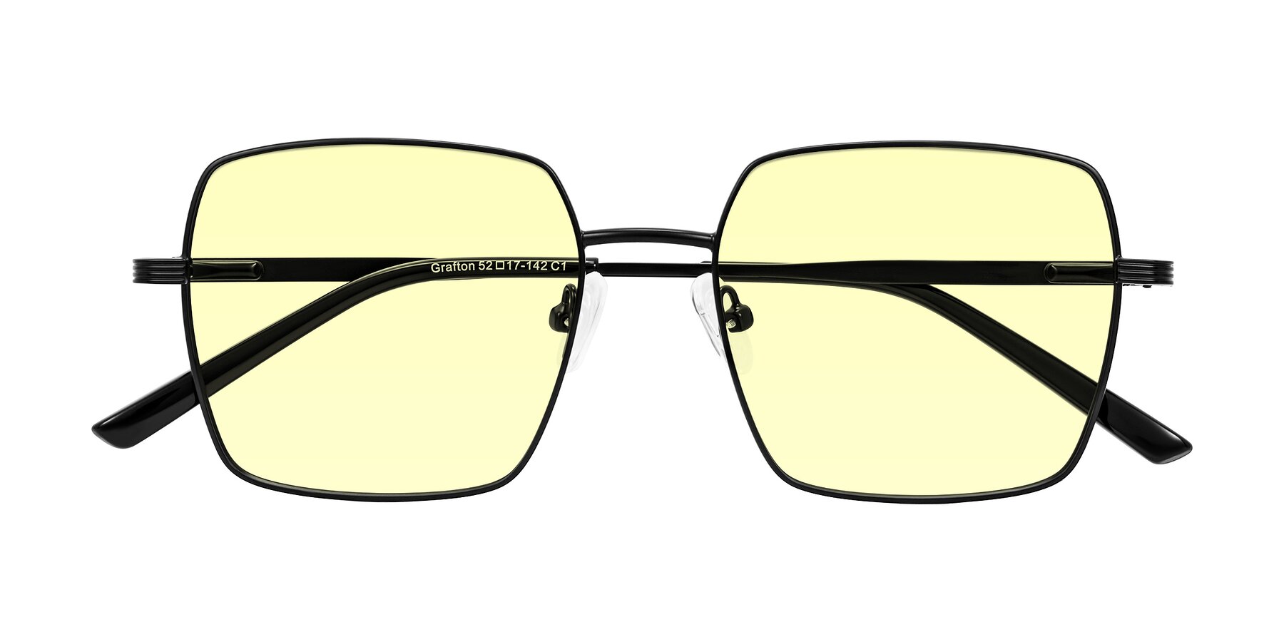 Folded Front of Grafton in Matte Black with Light Yellow Tinted Lenses