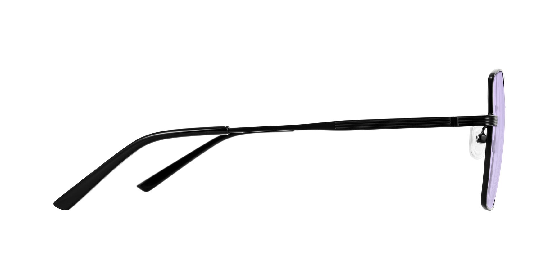 Side of Grafton in Matte Black with Light Purple Tinted Lenses