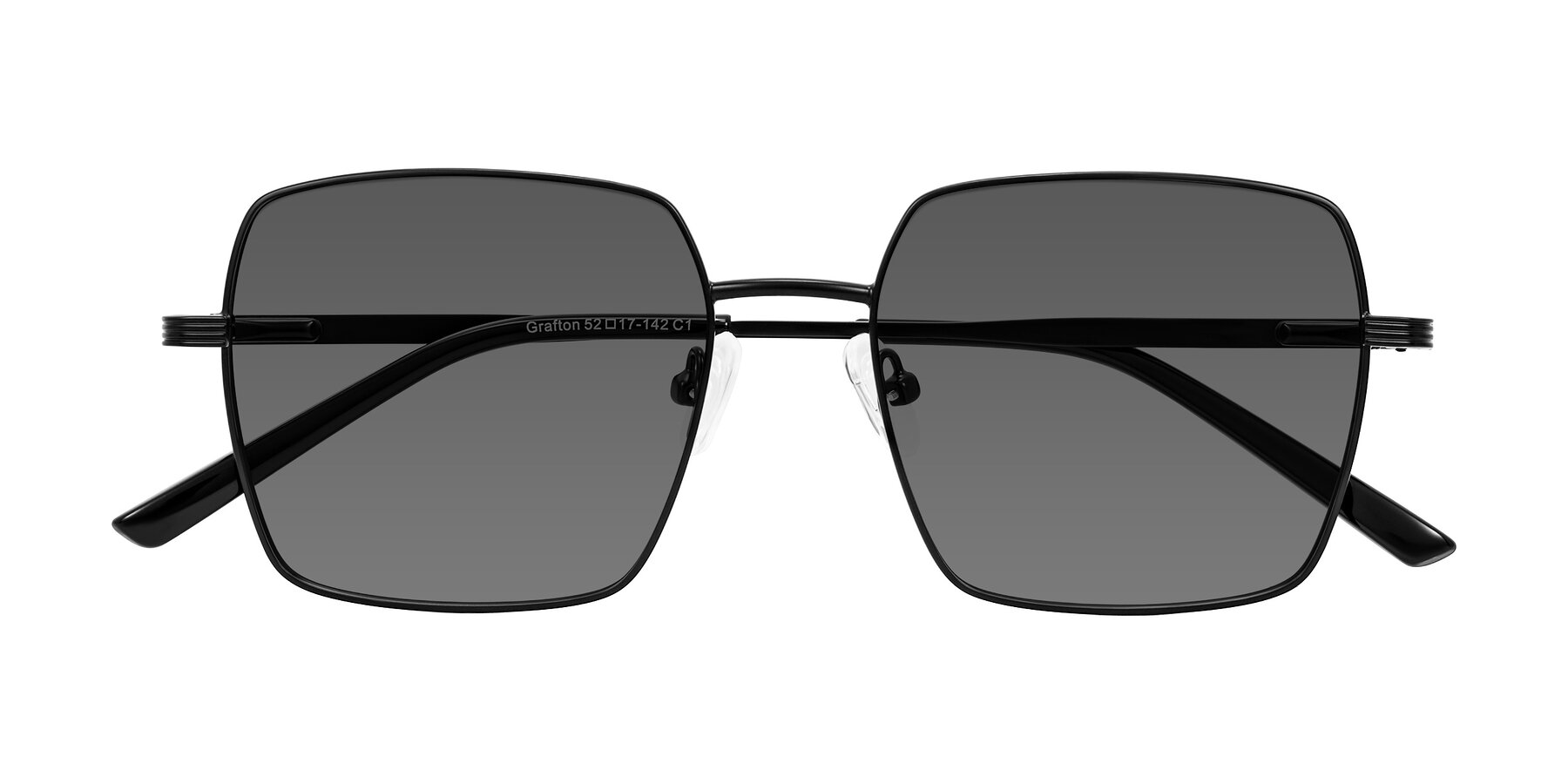 Folded Front of Grafton in Matte Black with Medium Gray Tinted Lenses