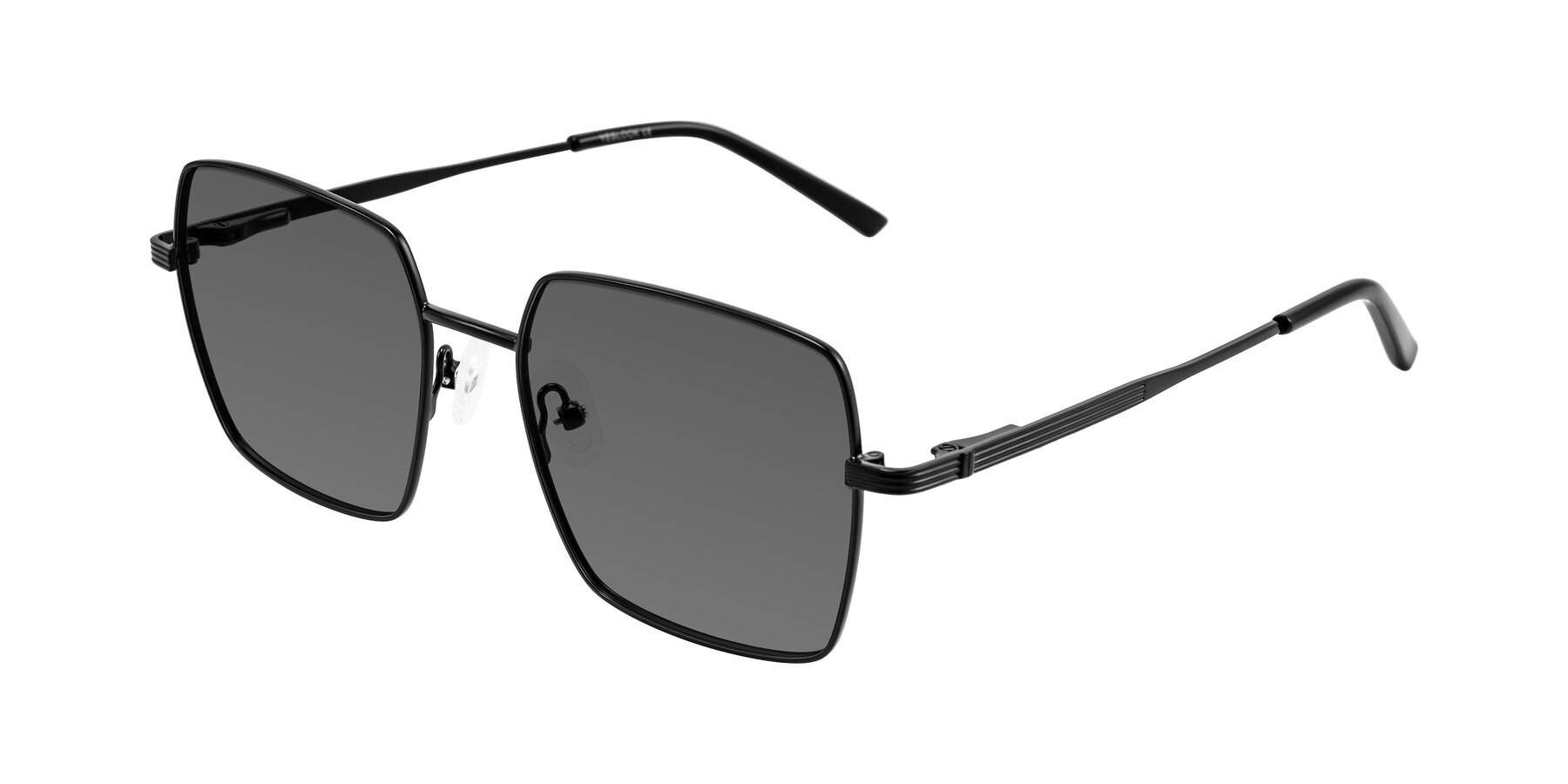 Angle of Grafton in Matte Black with Medium Gray Tinted Lenses