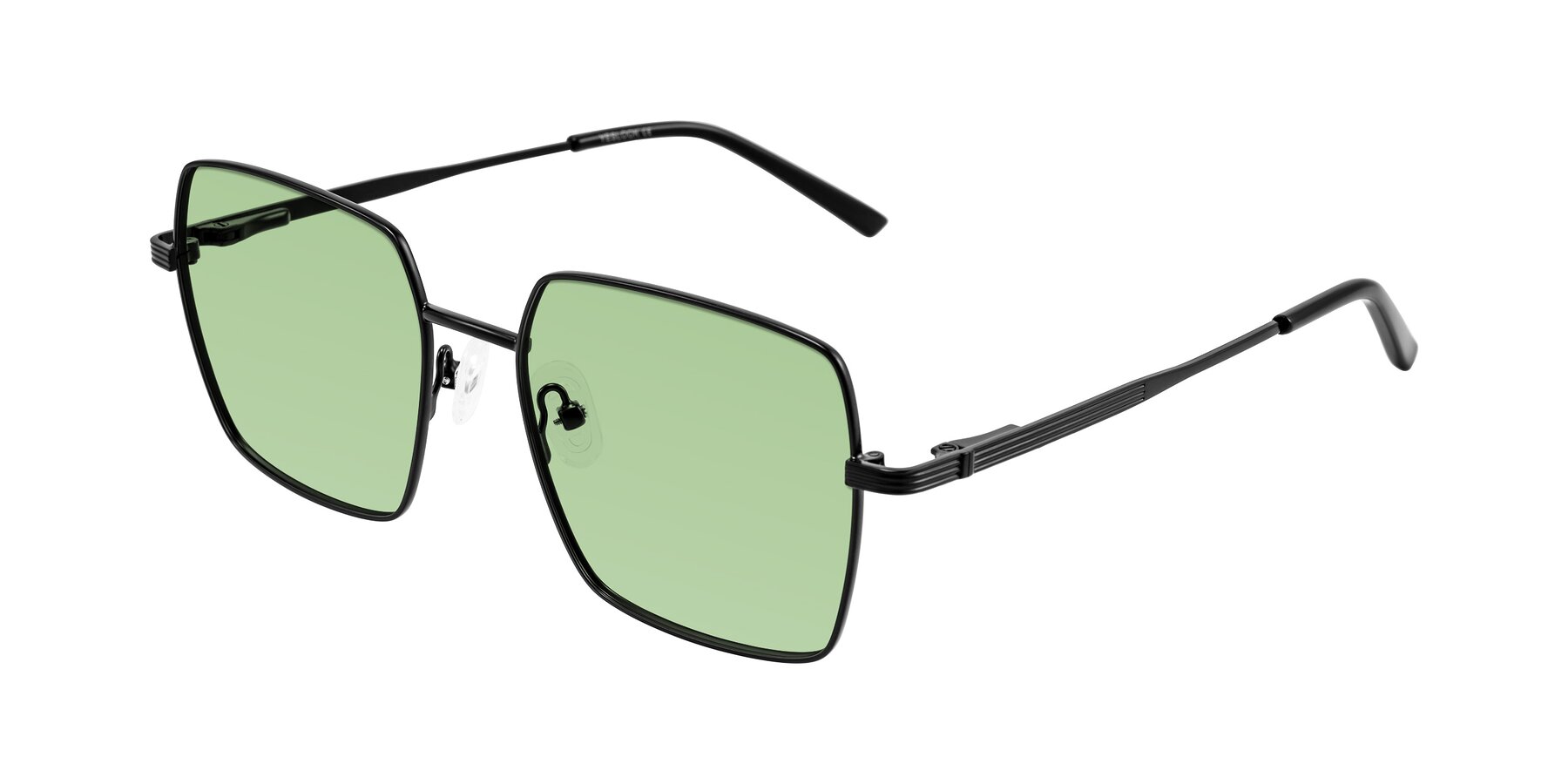 Angle of Grafton in Matte Black with Medium Green Tinted Lenses