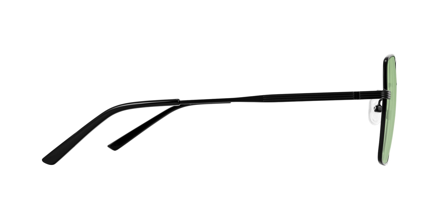 Side of Grafton in Matte Black with Medium Green Tinted Lenses