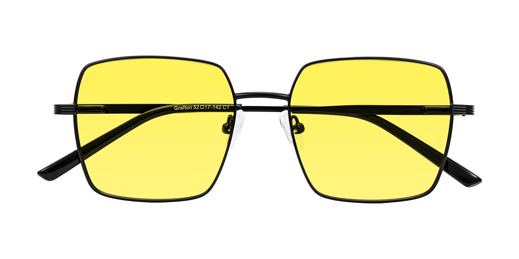 Folded Front of Grafton in Matte Black with Medium Yellow Tinted Lenses