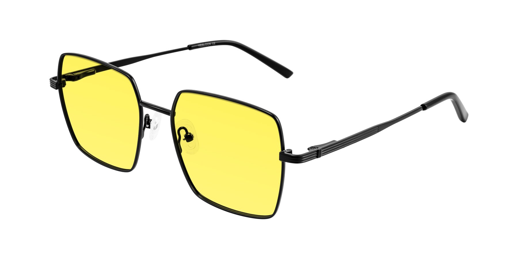 Angle of Grafton in Matte Black with Medium Yellow Tinted Lenses
