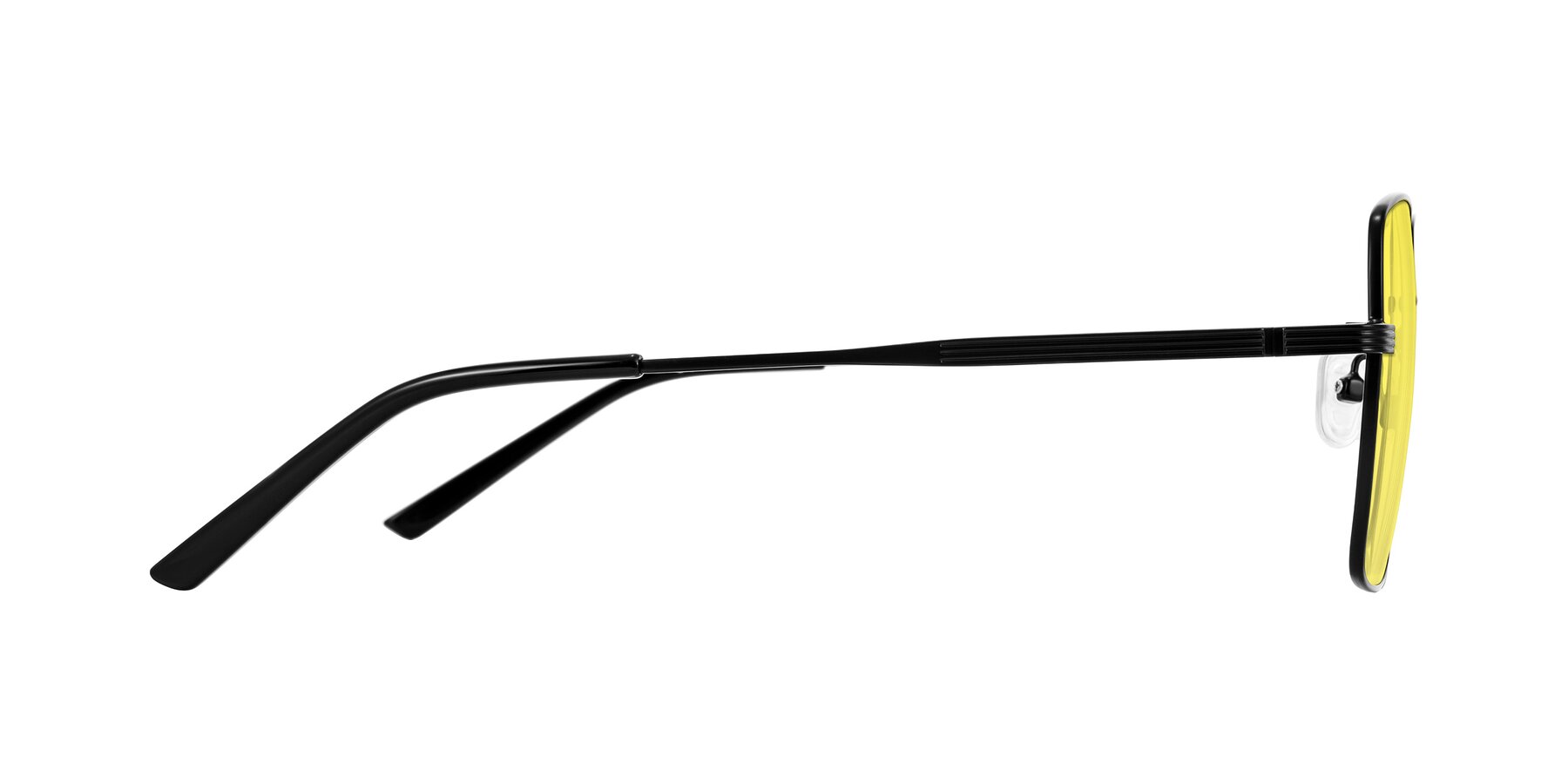Side of Grafton in Matte Black with Medium Yellow Tinted Lenses