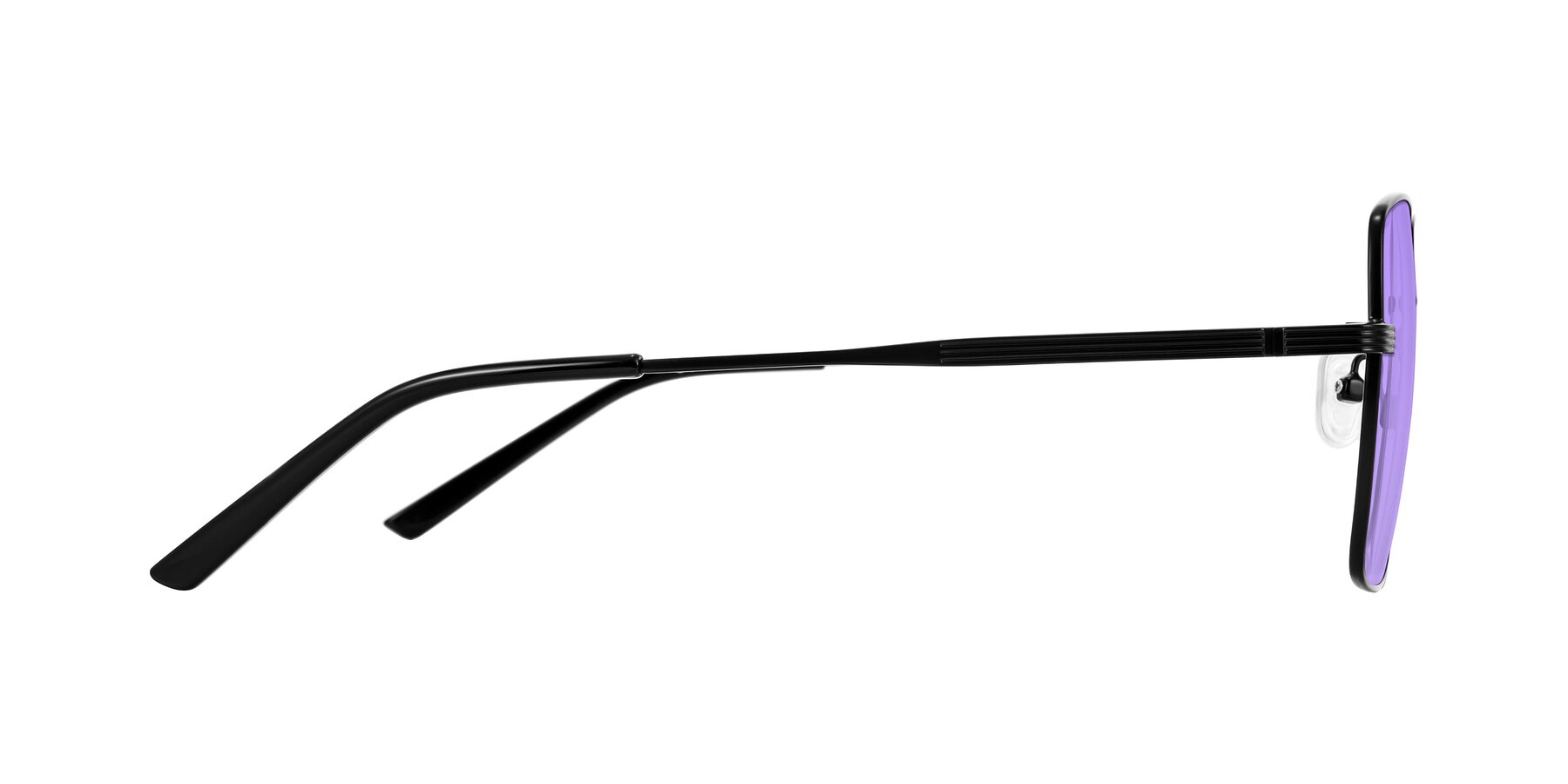 Side of Grafton in Matte Black with Medium Purple Tinted Lenses