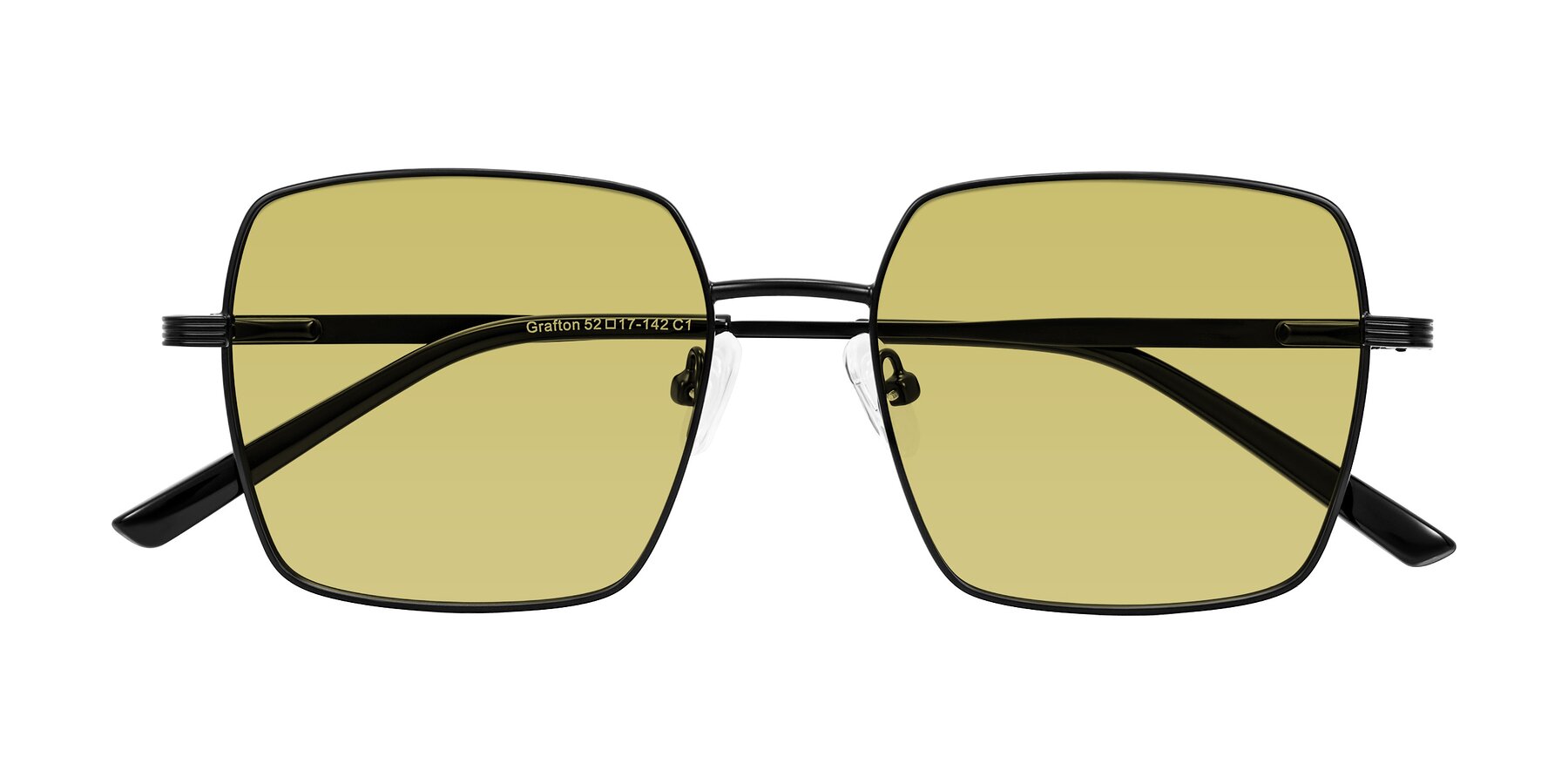 Folded Front of Grafton in Matte Black with Medium Champagne Tinted Lenses