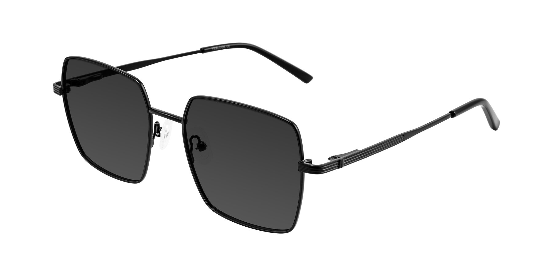 Angle of Grafton in Matte Black with Gray Tinted Lenses