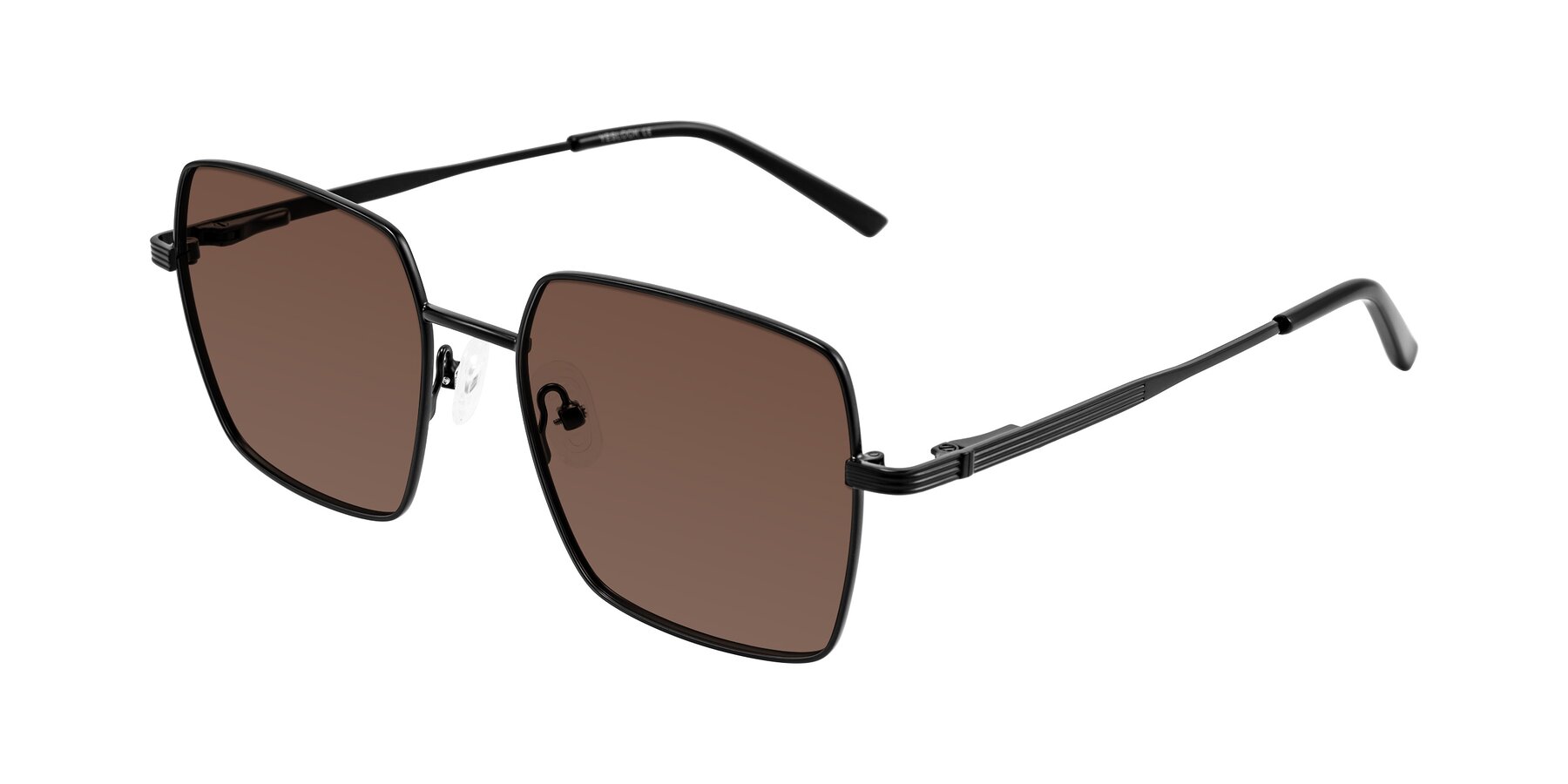 Angle of Grafton in Matte Black with Brown Tinted Lenses