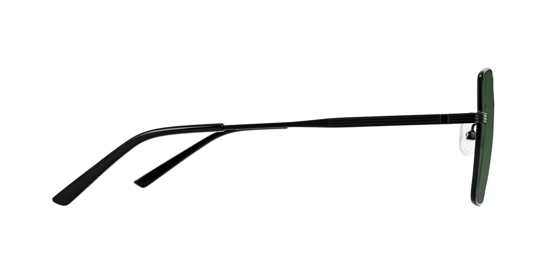 Side of Grafton in Matte Black with Green Tinted Lenses
