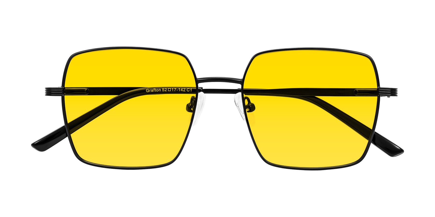Folded Front of Grafton in Matte Black with Yellow Tinted Lenses
