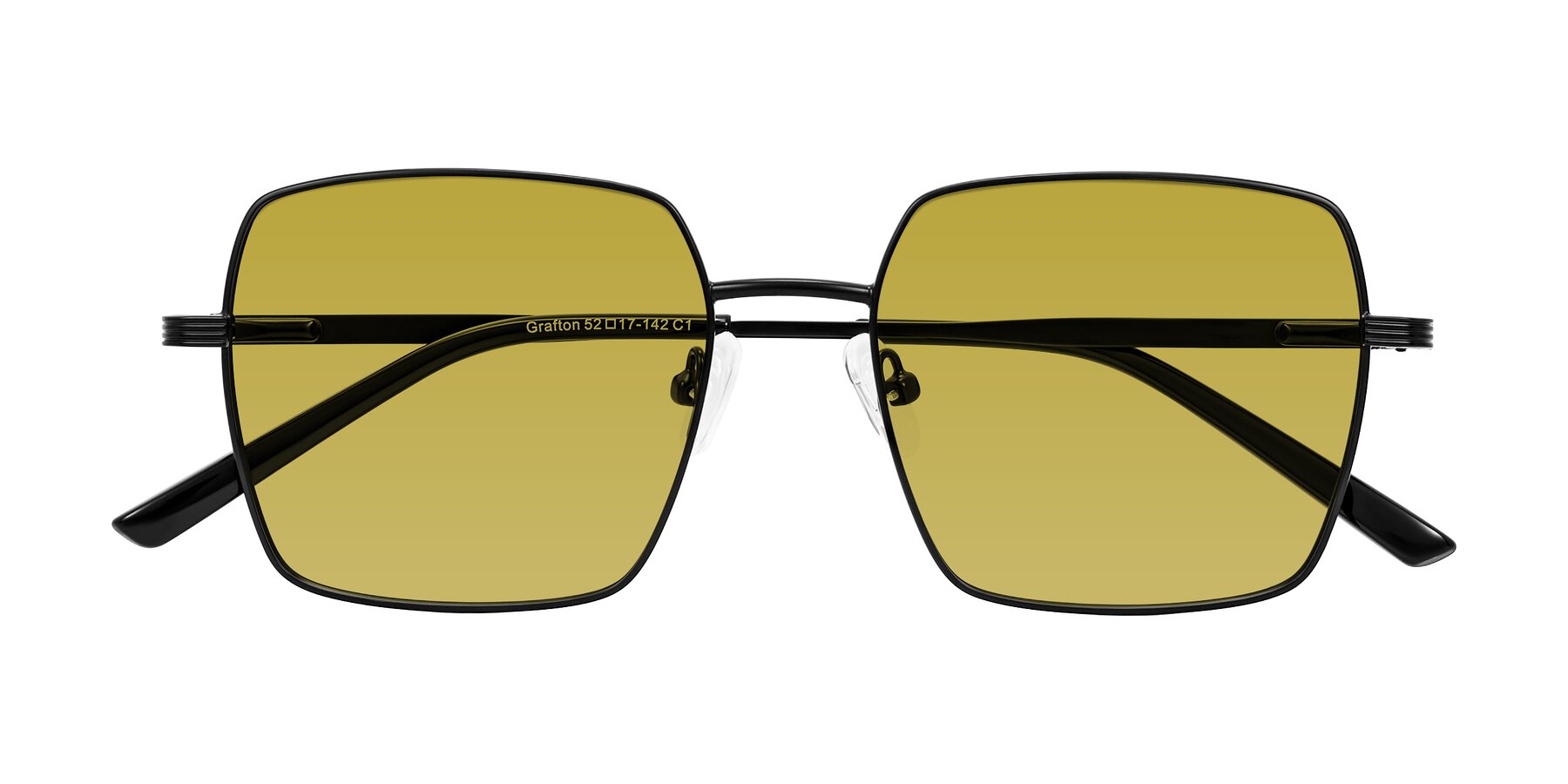 Folded Front of Grafton in Matte Black with Champagne Tinted Lenses