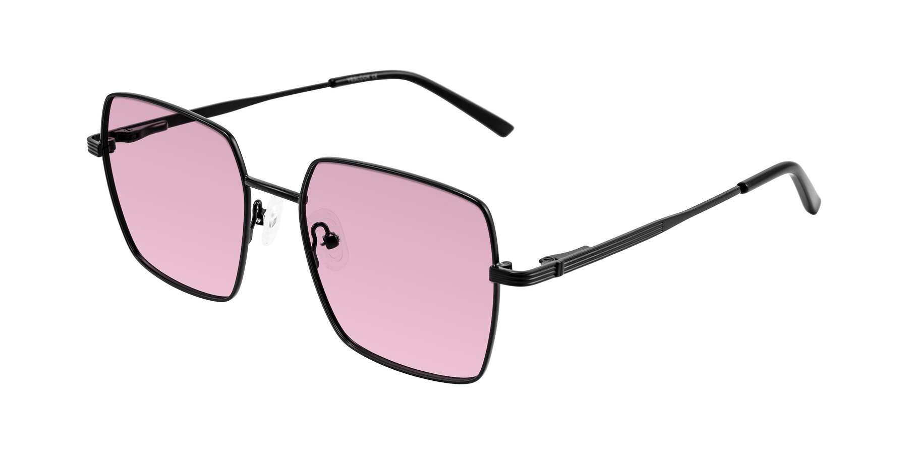 Angle of Grafton in Matte Black with Light Wine Tinted Lenses