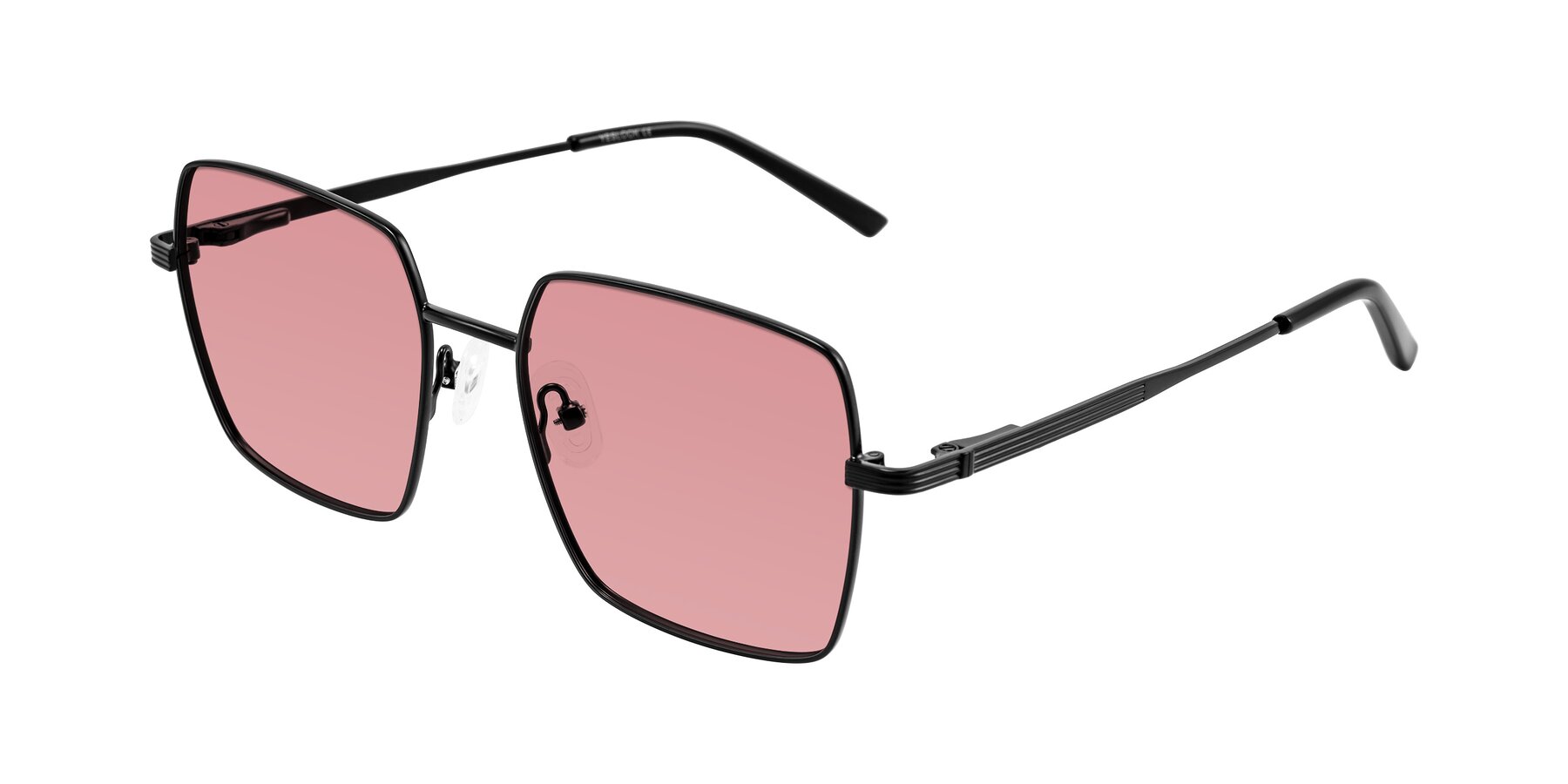 Angle of Grafton in Matte Black with Medium Garnet Tinted Lenses