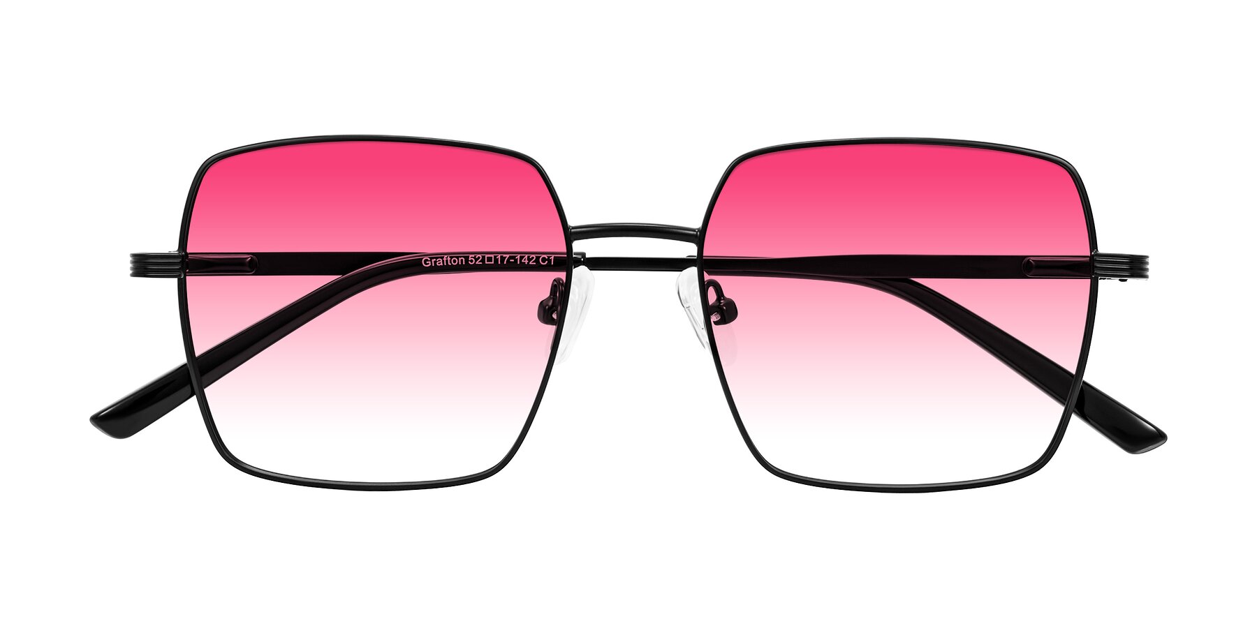 Folded Front of Grafton in Matte Black with Pink Gradient Lenses