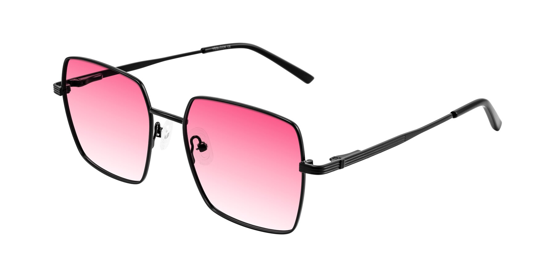 Angle of Grafton in Matte Black with Pink Gradient Lenses