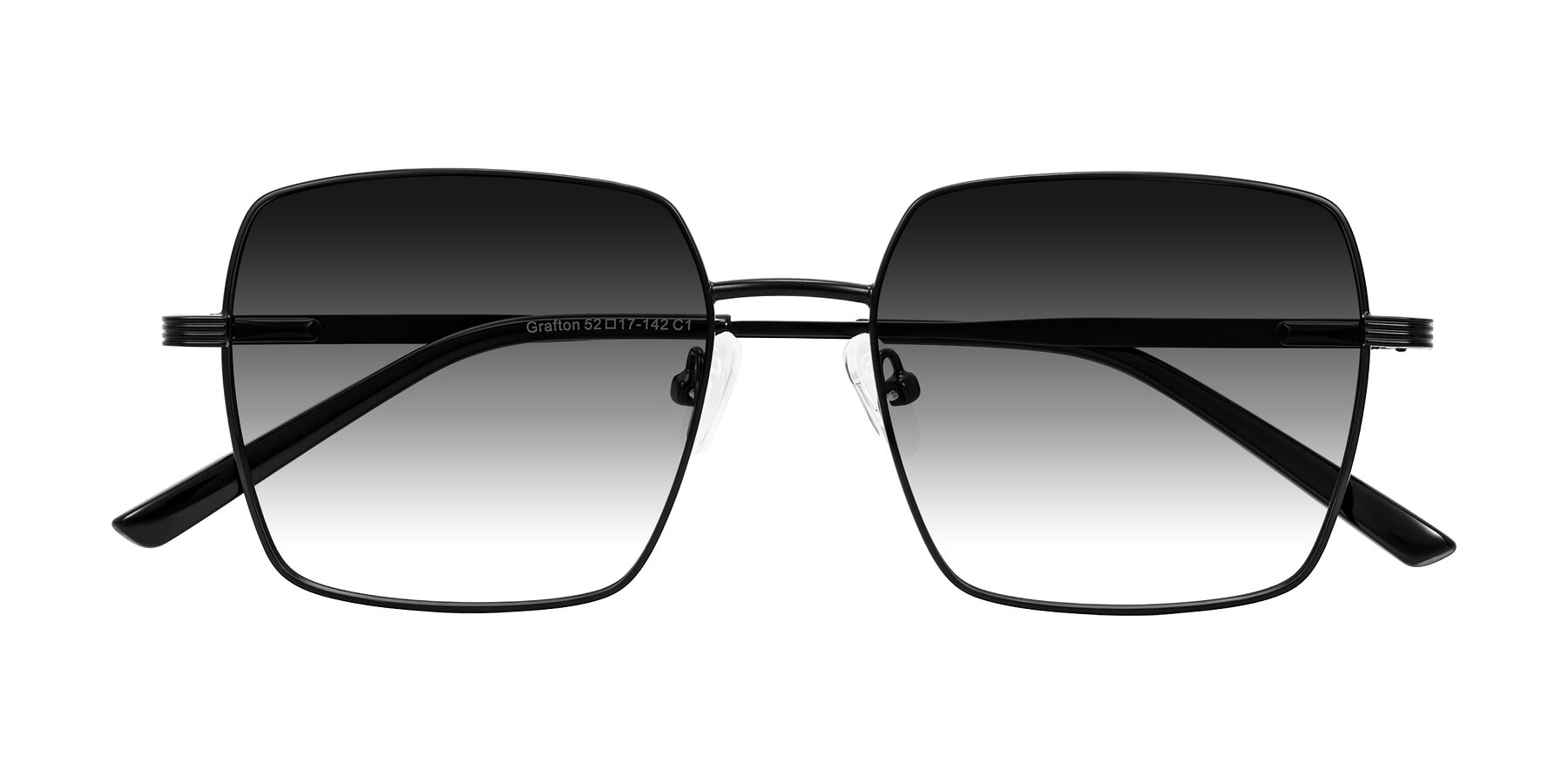 Folded Front of Grafton in Matte Black with Gray Gradient Lenses