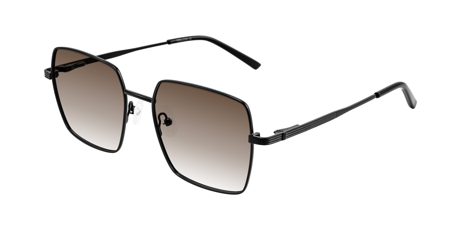 Angle of Grafton in Matte Black with Brown Gradient Lenses