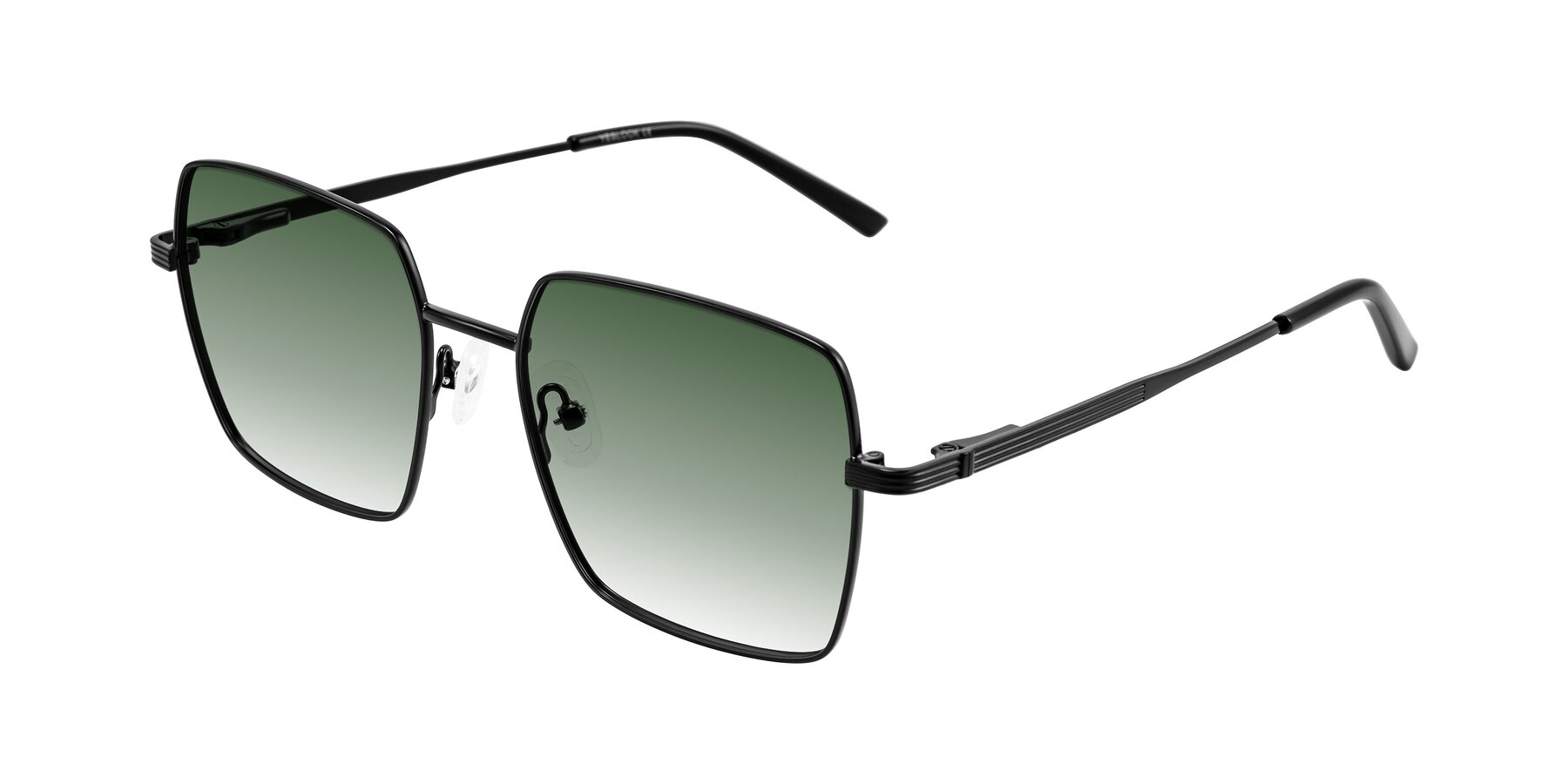 Angle of Grafton in Matte Black with Green Gradient Lenses