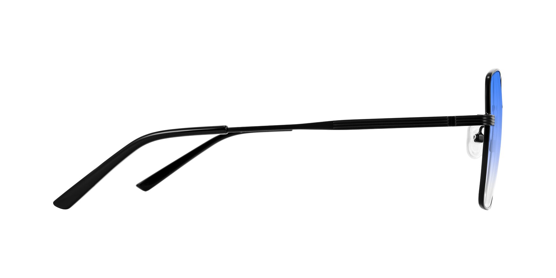 Side of Grafton in Matte Black with Blue Gradient Lenses