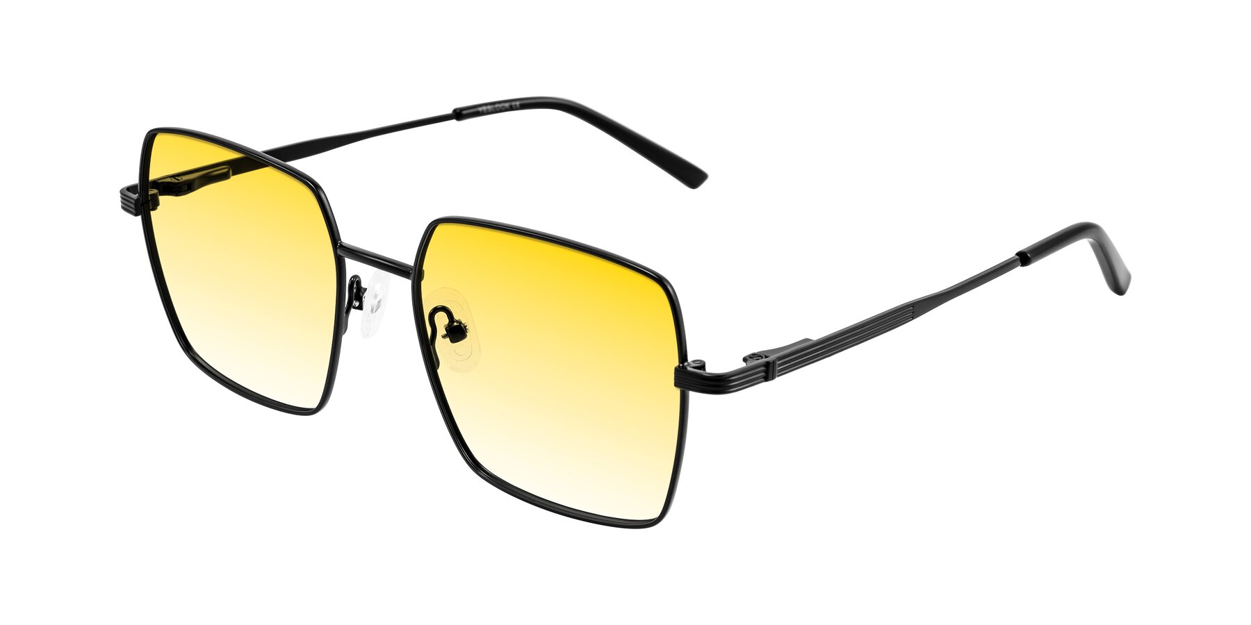 Angle of Grafton in Matte Black with Yellow Gradient Lenses