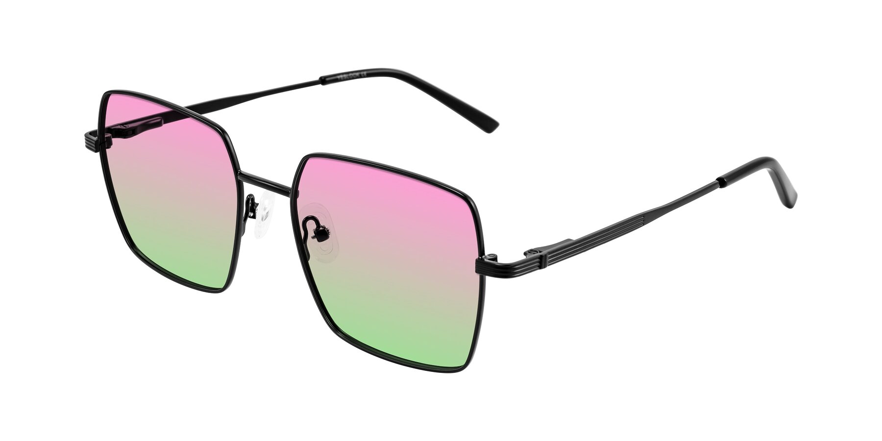 Angle of Grafton in Matte Black with Pink / Green Gradient Lenses