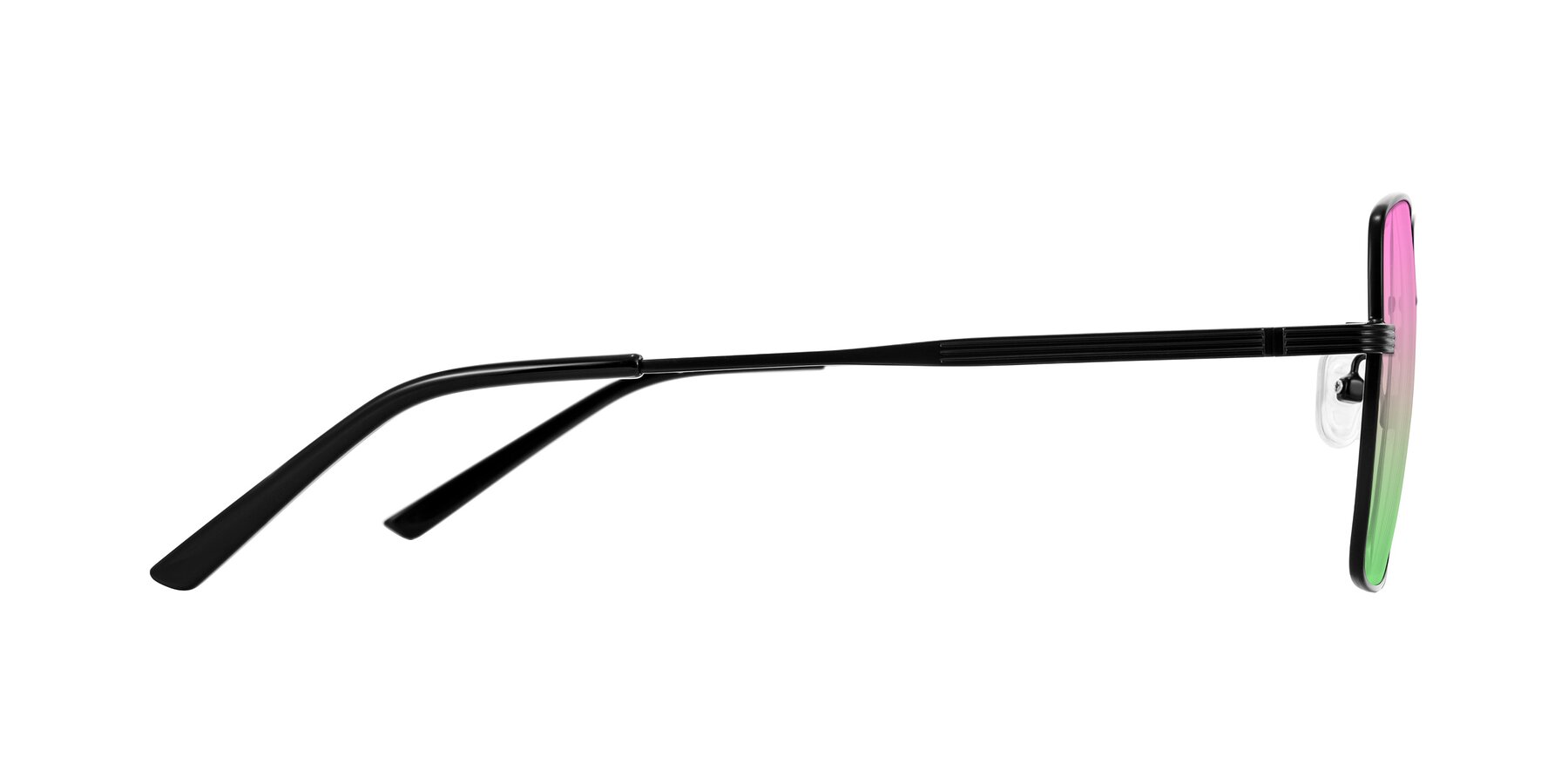 Side of Grafton in Matte Black with Pink / Green Gradient Lenses