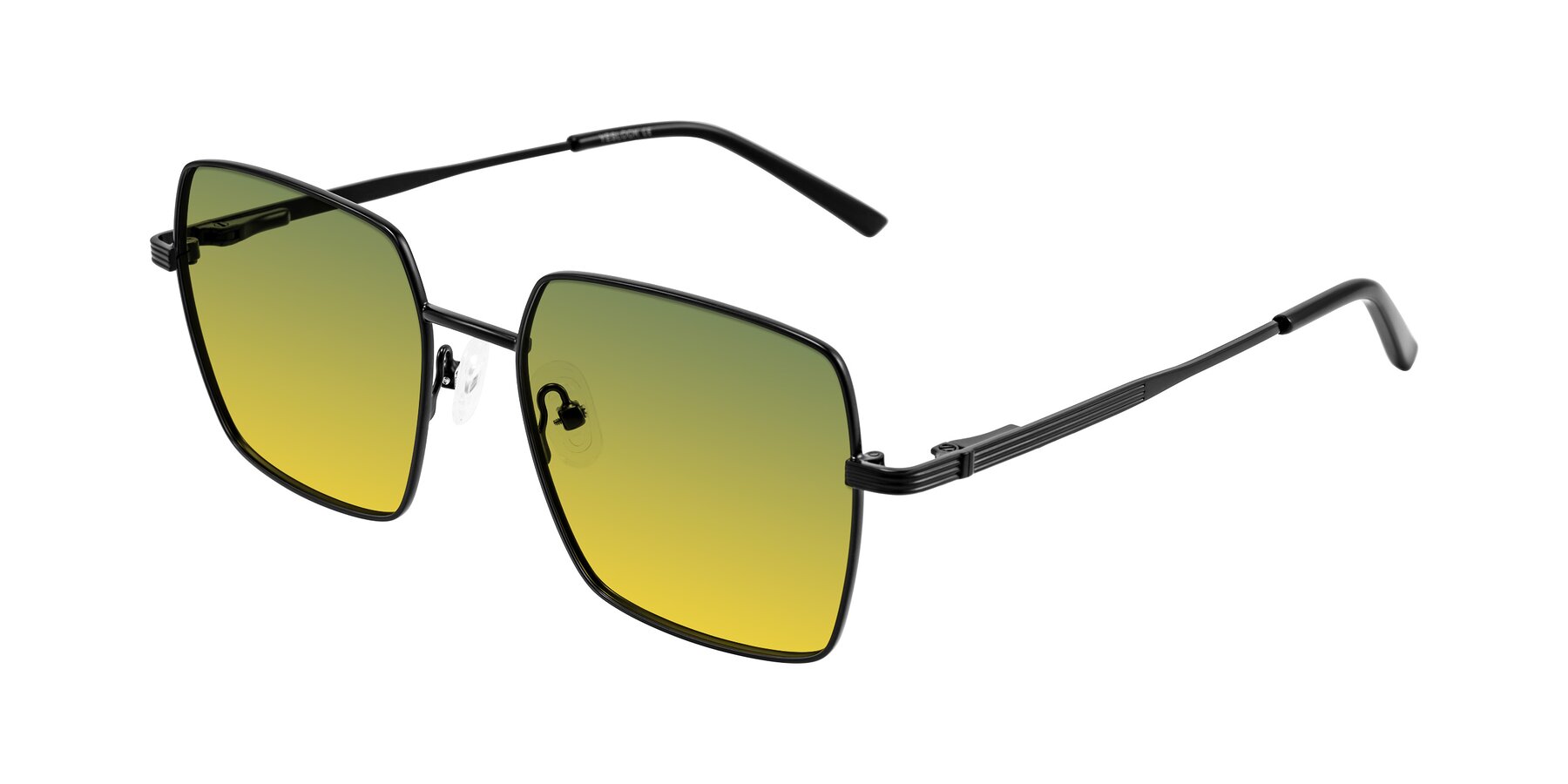 Angle of Grafton in Matte Black with Green / Yellow Gradient Lenses