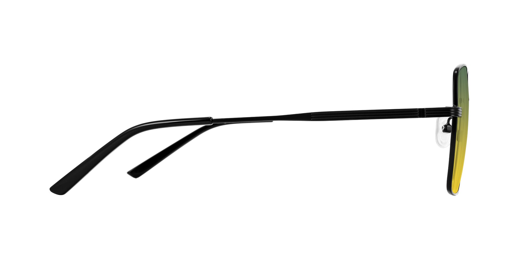Side of Grafton in Matte Black with Green / Yellow Gradient Lenses