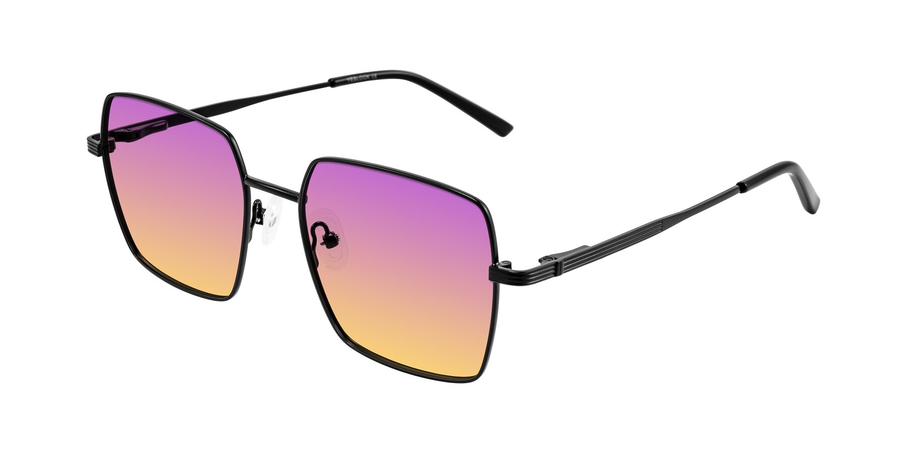 Angle of Grafton in Matte Black with Purple / Yellow Gradient Lenses