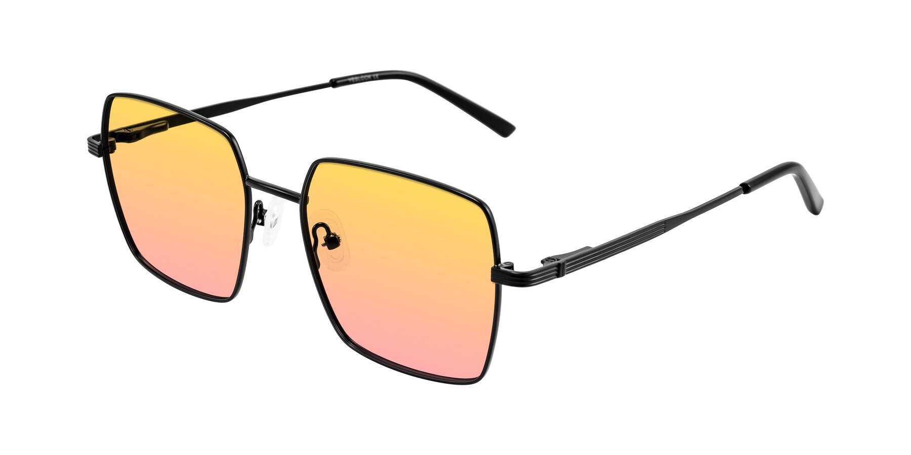 Angle of Grafton in Matte Black with Yellow / Pink Gradient Lenses