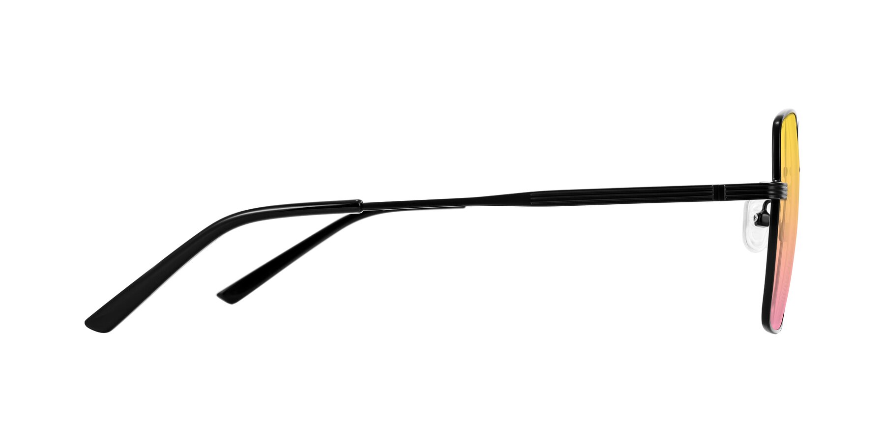 Side of Grafton in Matte Black with Yellow / Pink Gradient Lenses