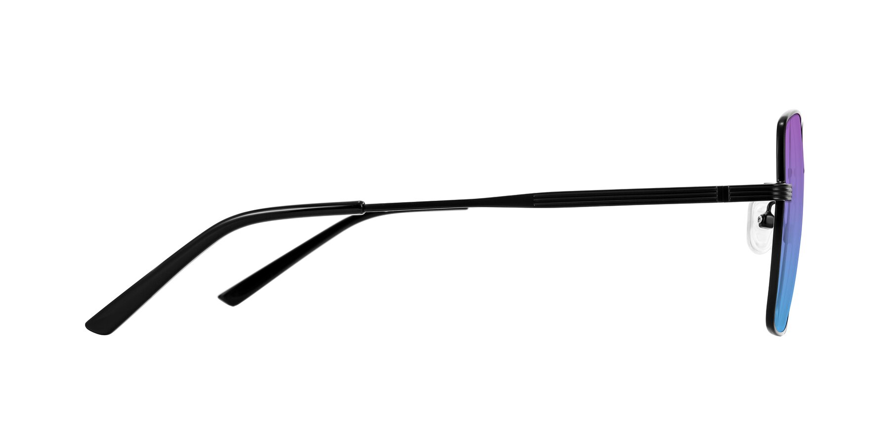 Side of Grafton in Matte Black with Purple / Blue Gradient Lenses