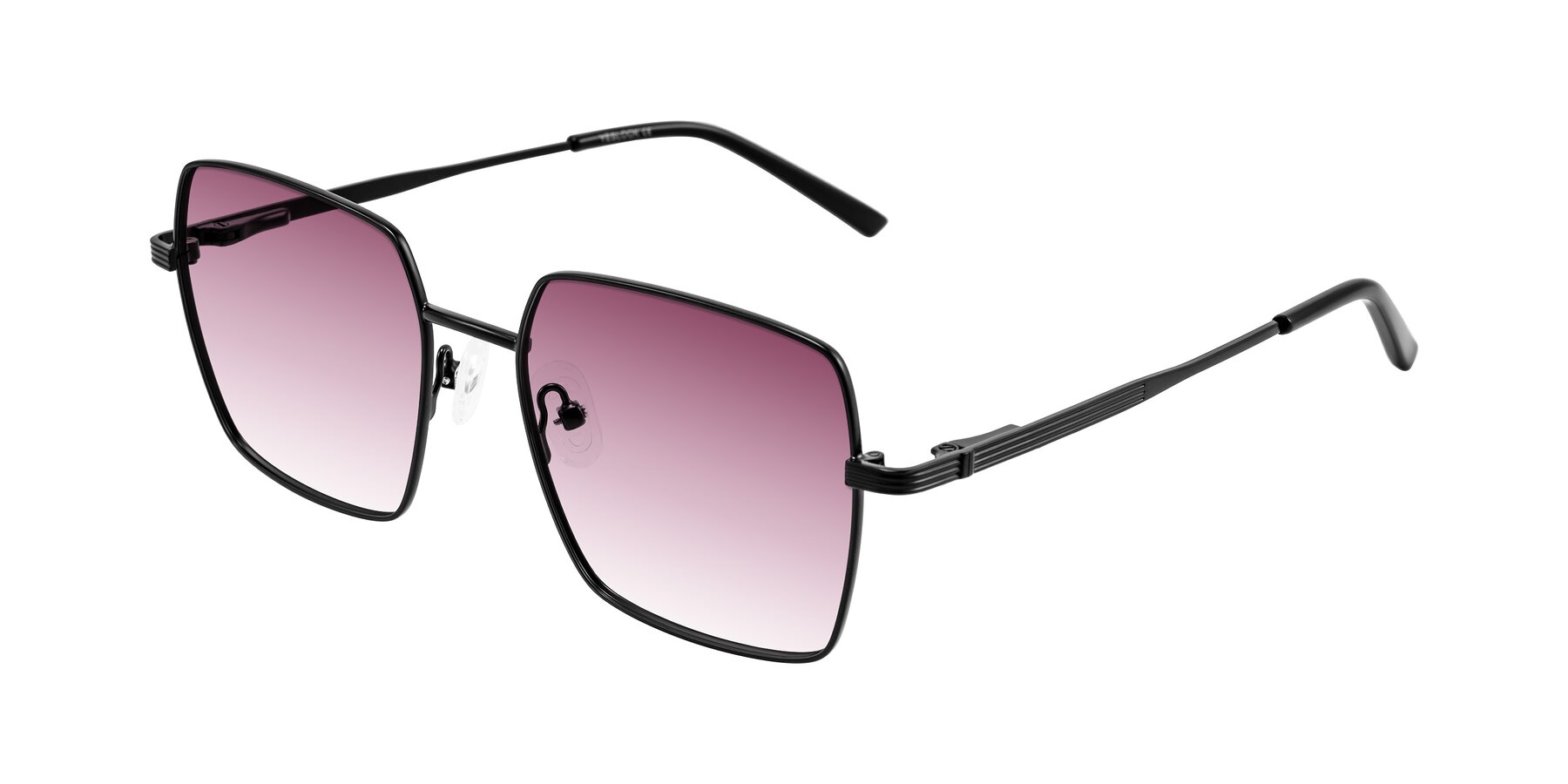 Angle of Grafton in Matte Black with Wine Gradient Lenses