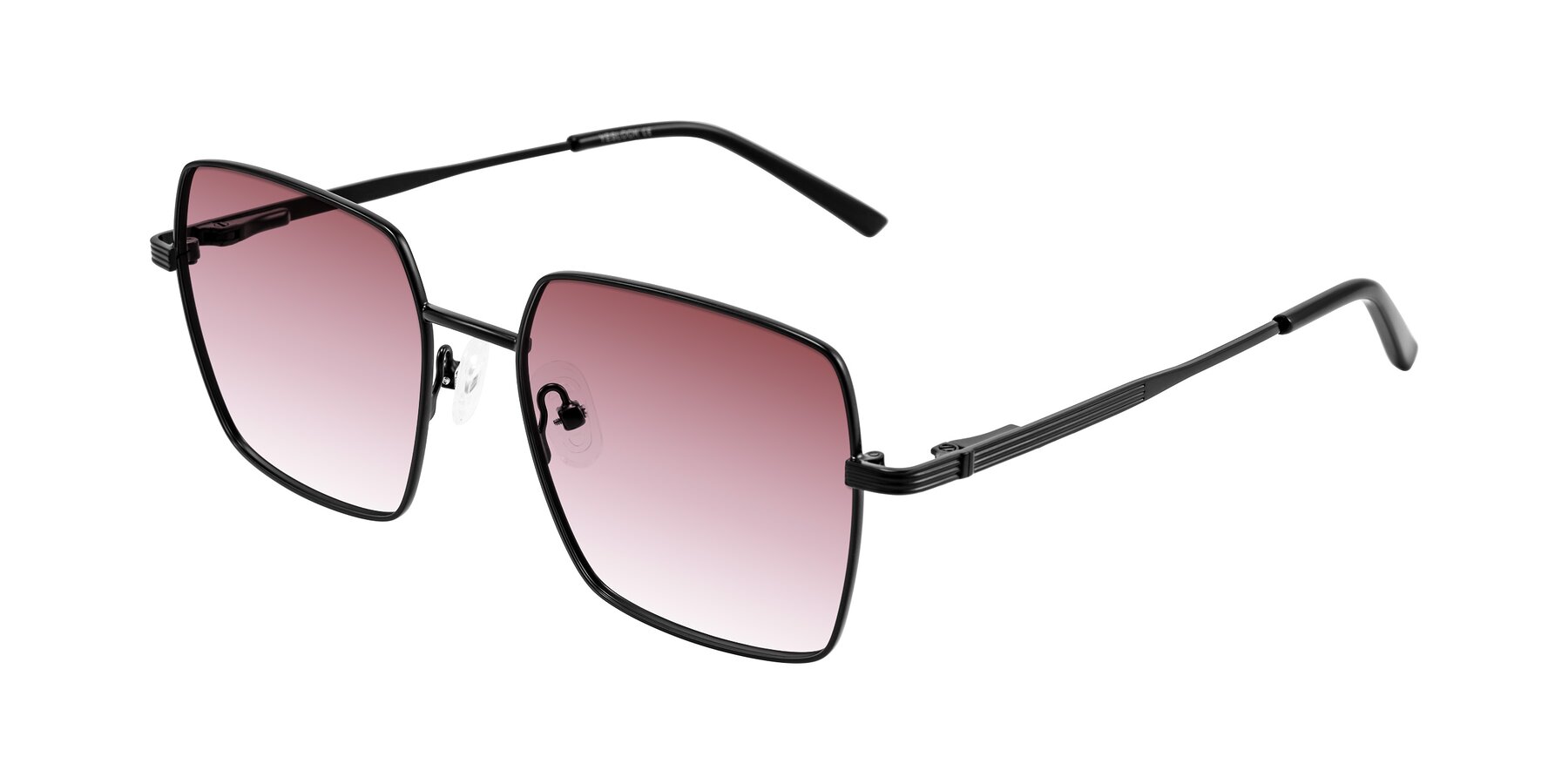 Angle of Grafton in Matte Black with Garnet Gradient Lenses