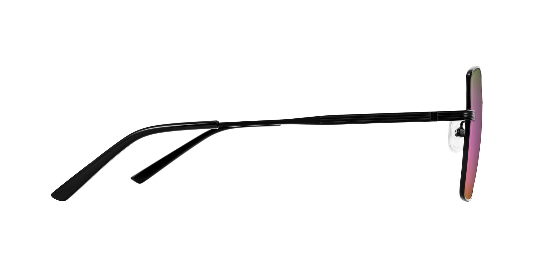 Side of Grafton in Matte Black with Pink Mirrored Lenses