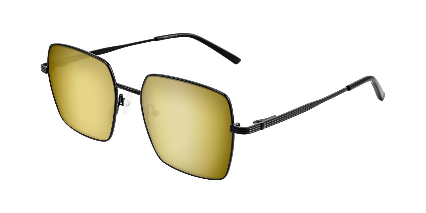 Angle of Grafton in Matte Black with Gold Mirrored Lenses