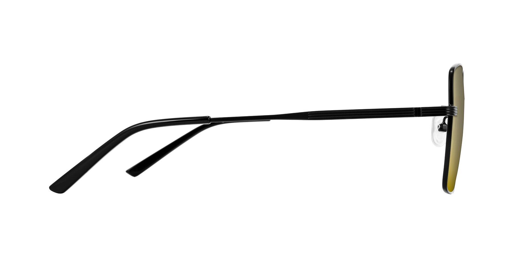 Side of Grafton in Matte Black with Gold Mirrored Lenses