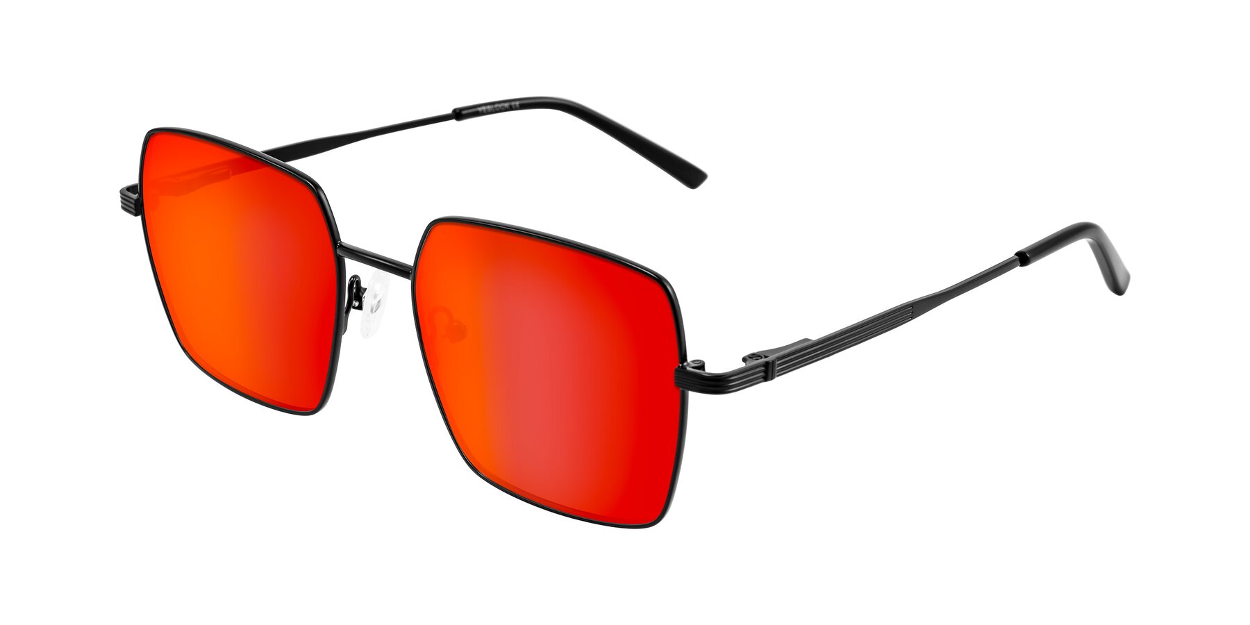 Angle of Grafton in Matte Black with Red Gold Mirrored Lenses