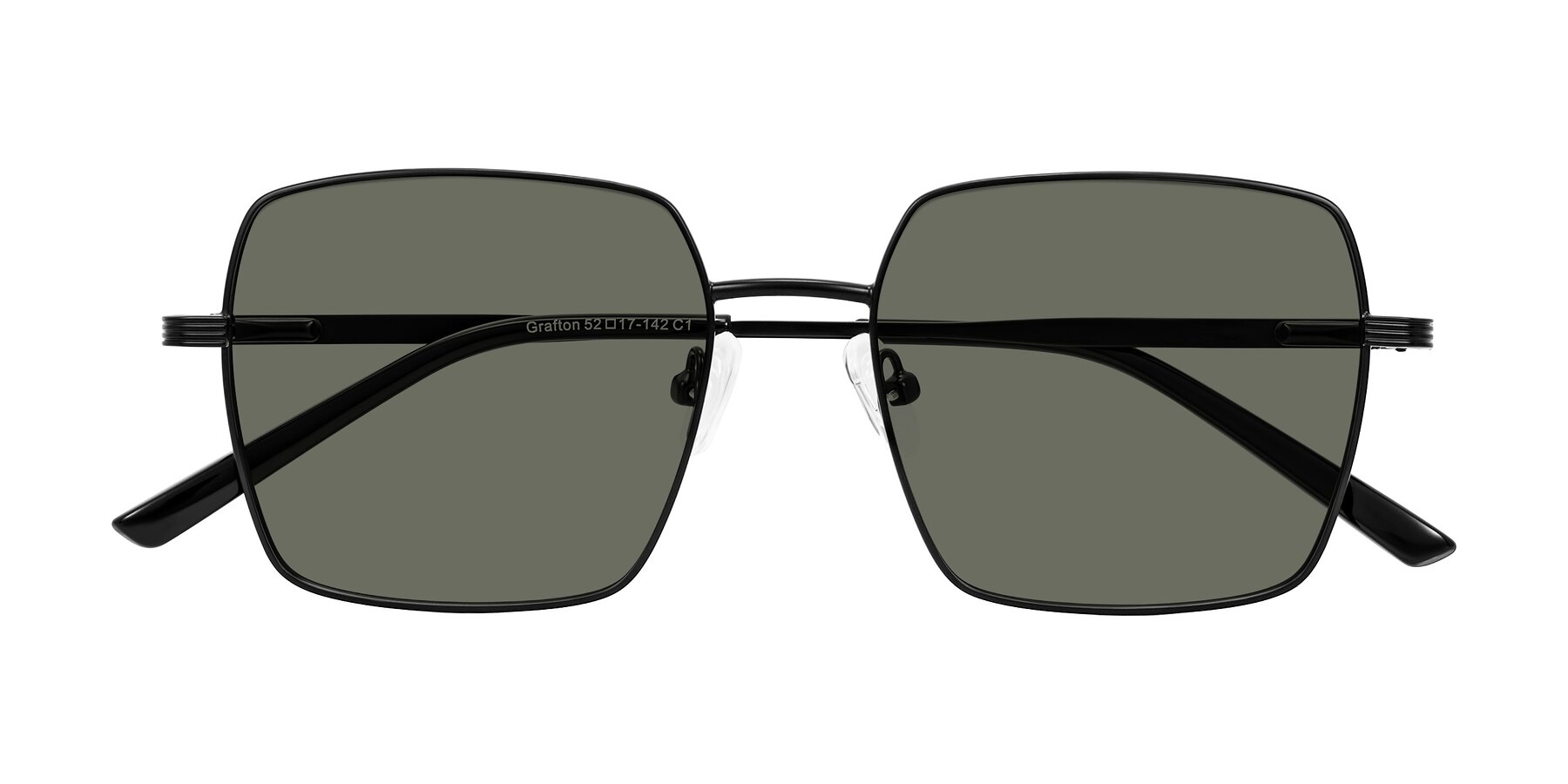 Folded Front of Grafton in Matte Black with Gray Polarized Lenses