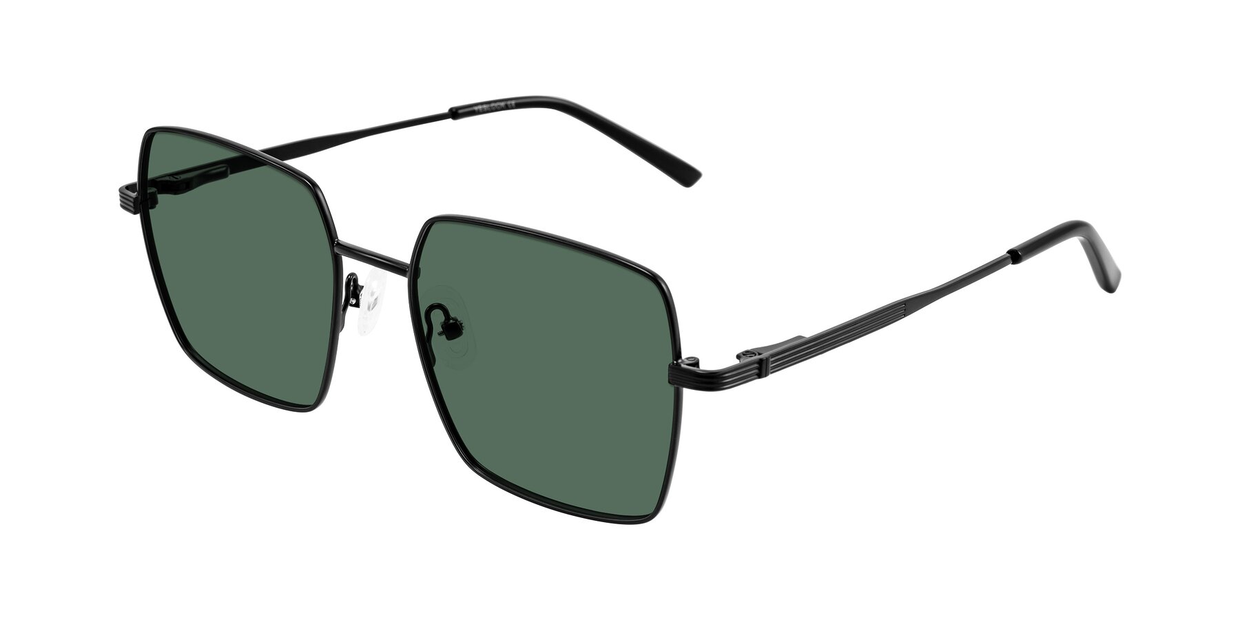 Angle of Grafton in Matte Black with Green Polarized Lenses